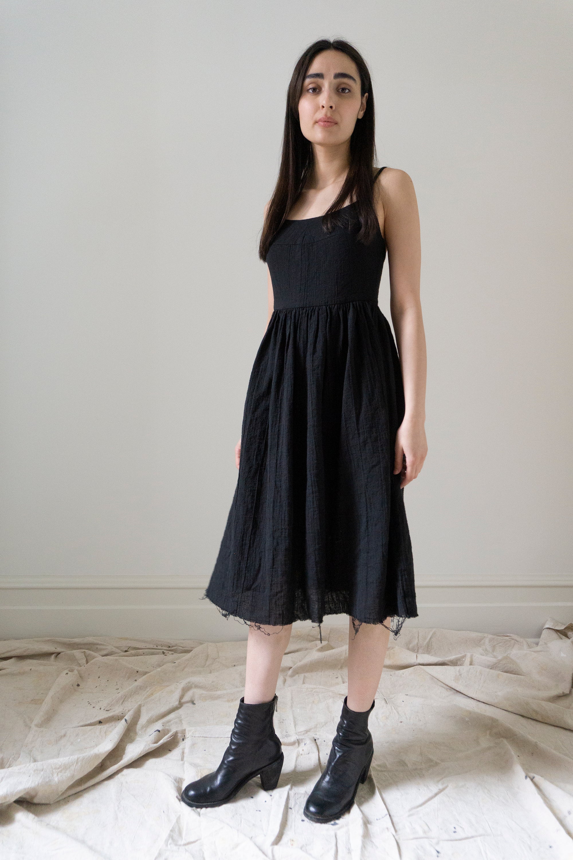 Mathilde Linen Dress - Black