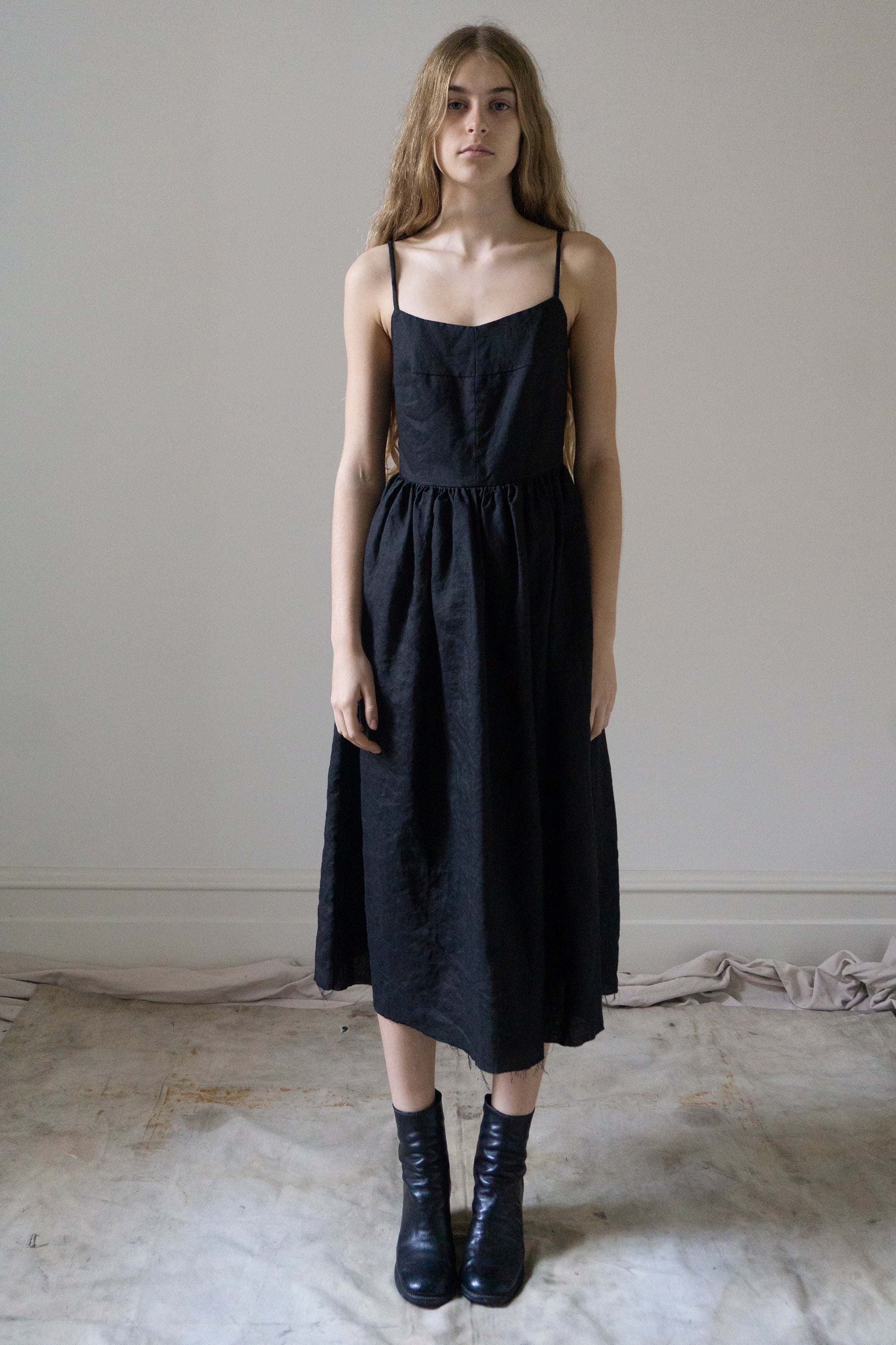 Mathilde Linen Dress - Black