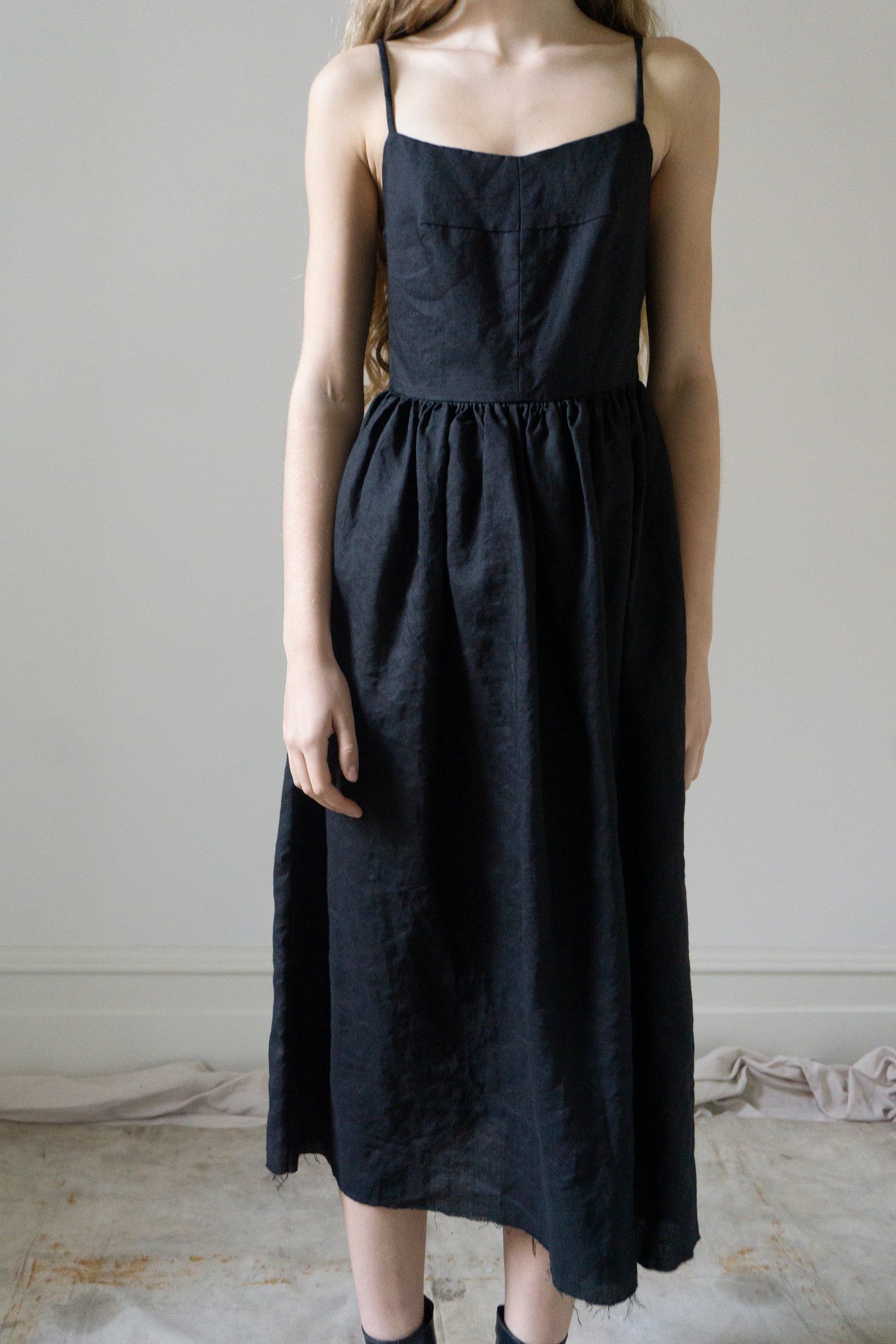 Mathilde Linen Dress - Black