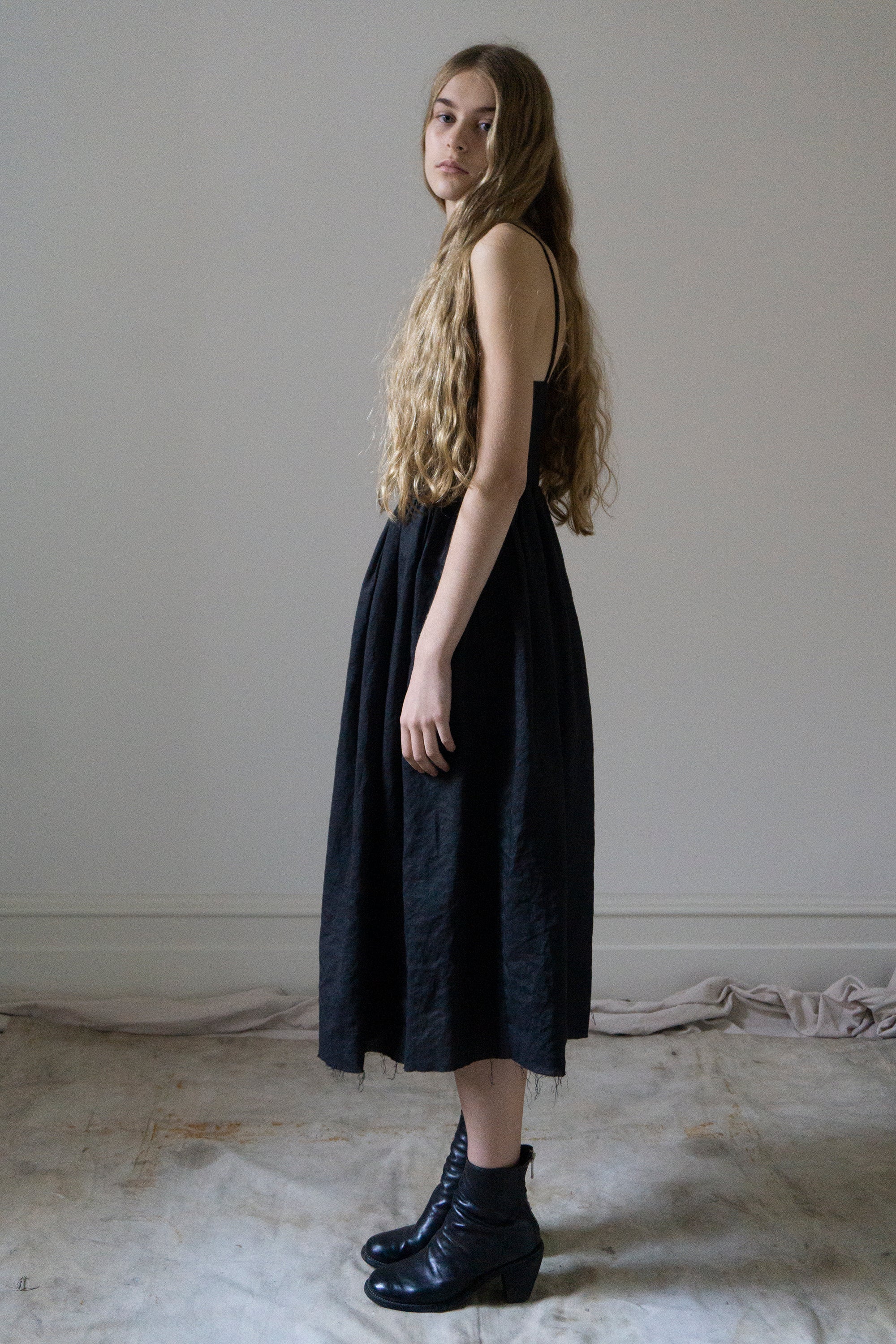 Mathilde Linen Dress - Black