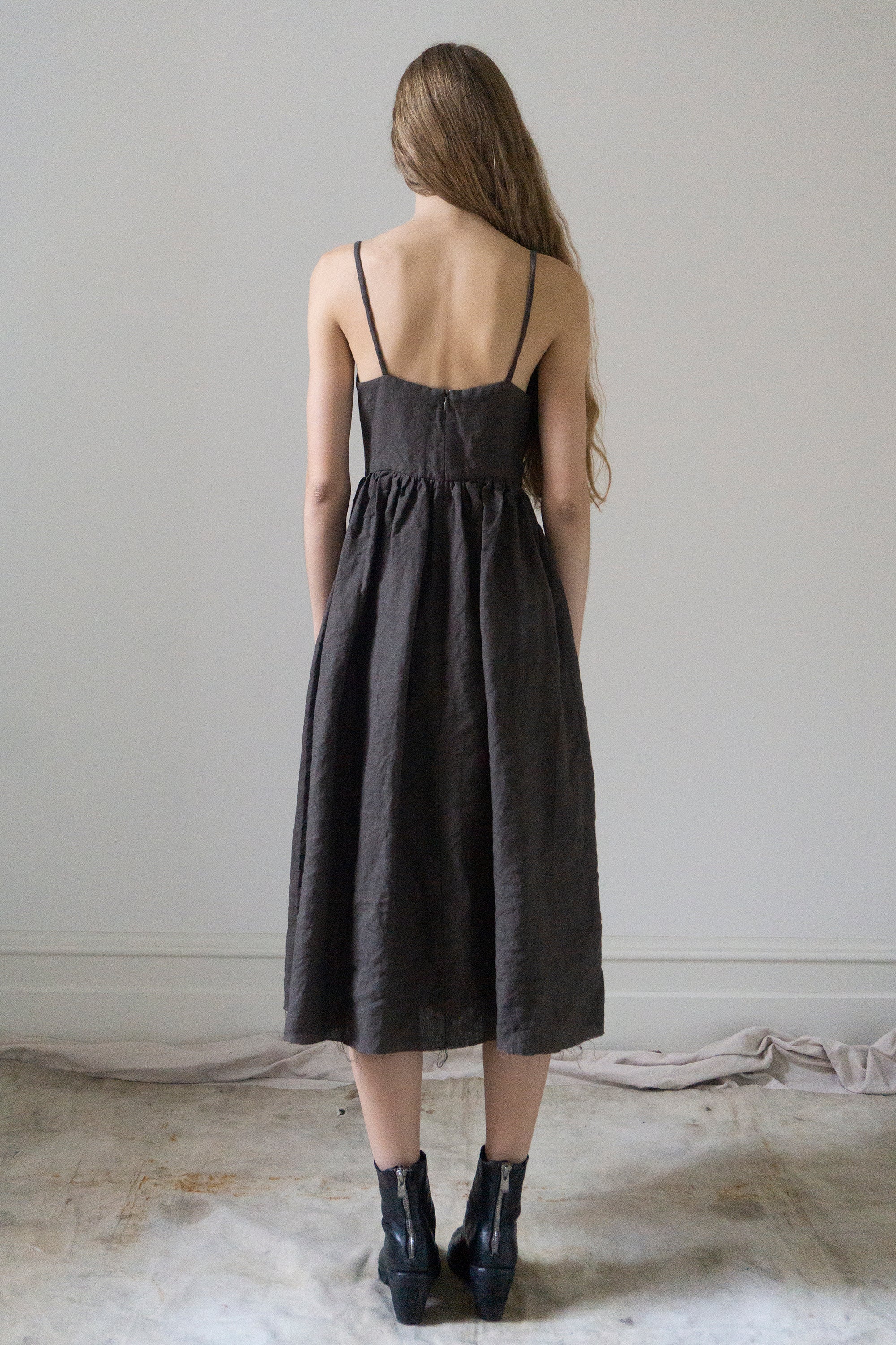 Mathilde Linen Dress - Brown