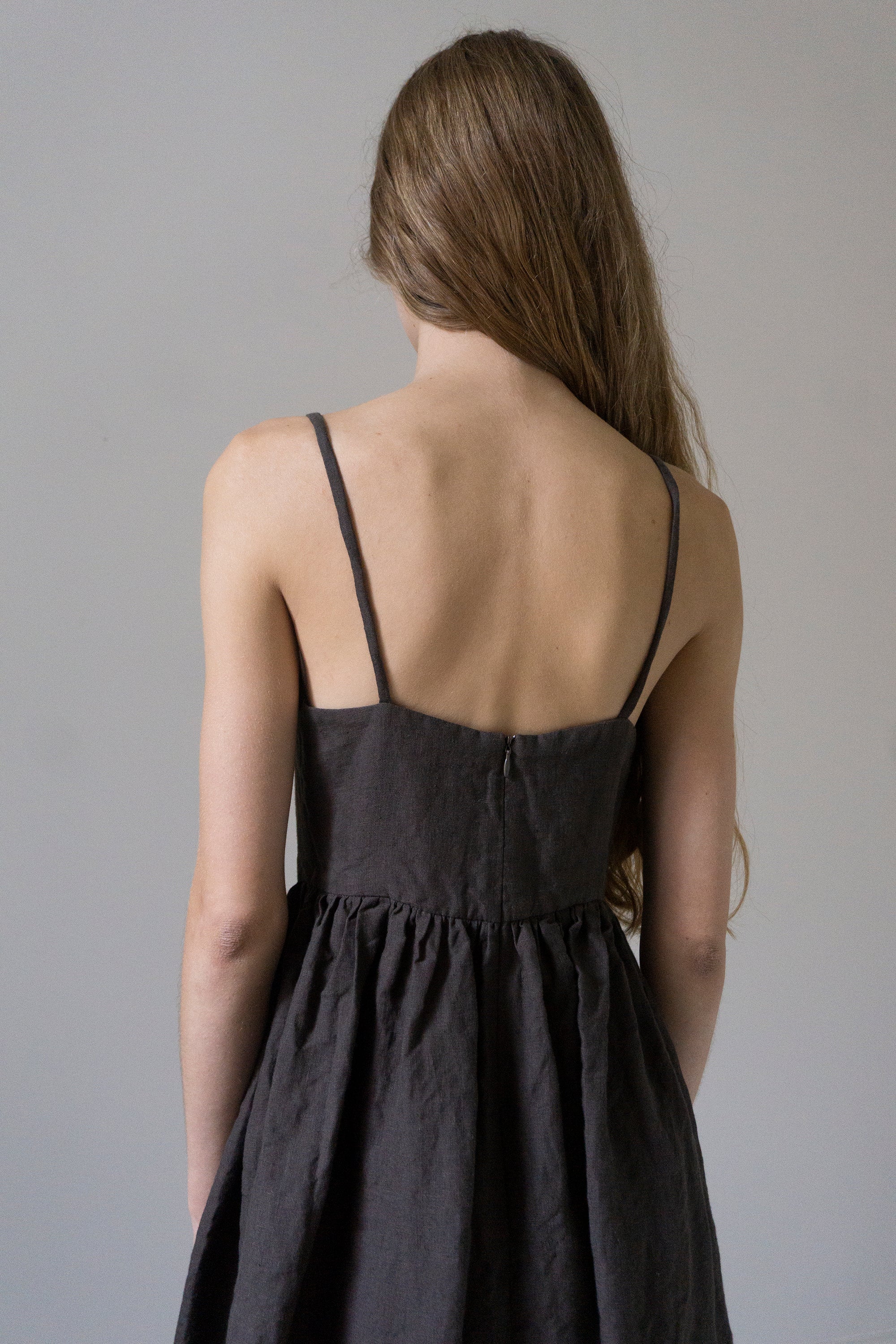 Mathilde Linen Dress - Brown