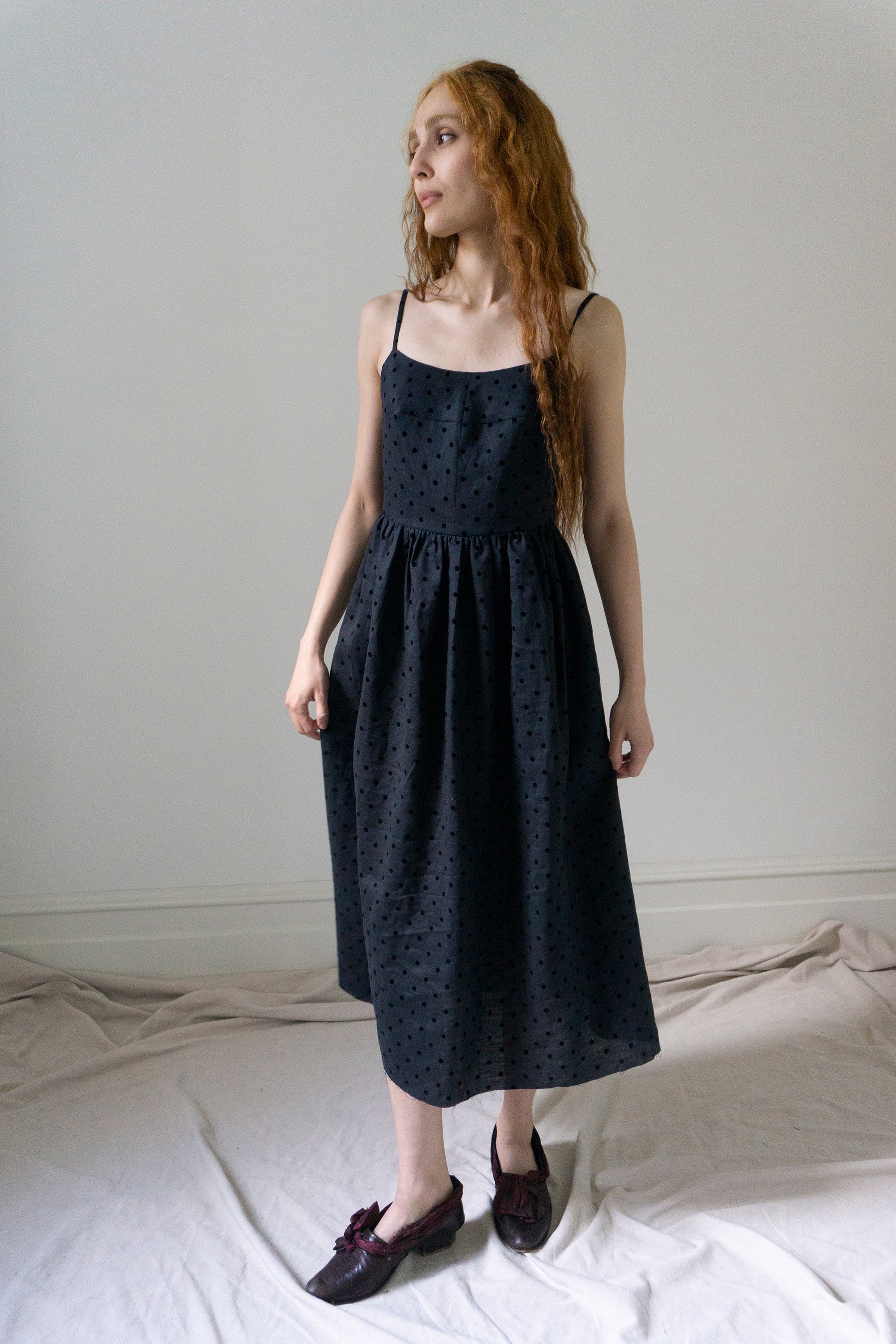 Mathilde Dress - Black Dotted Swiss
