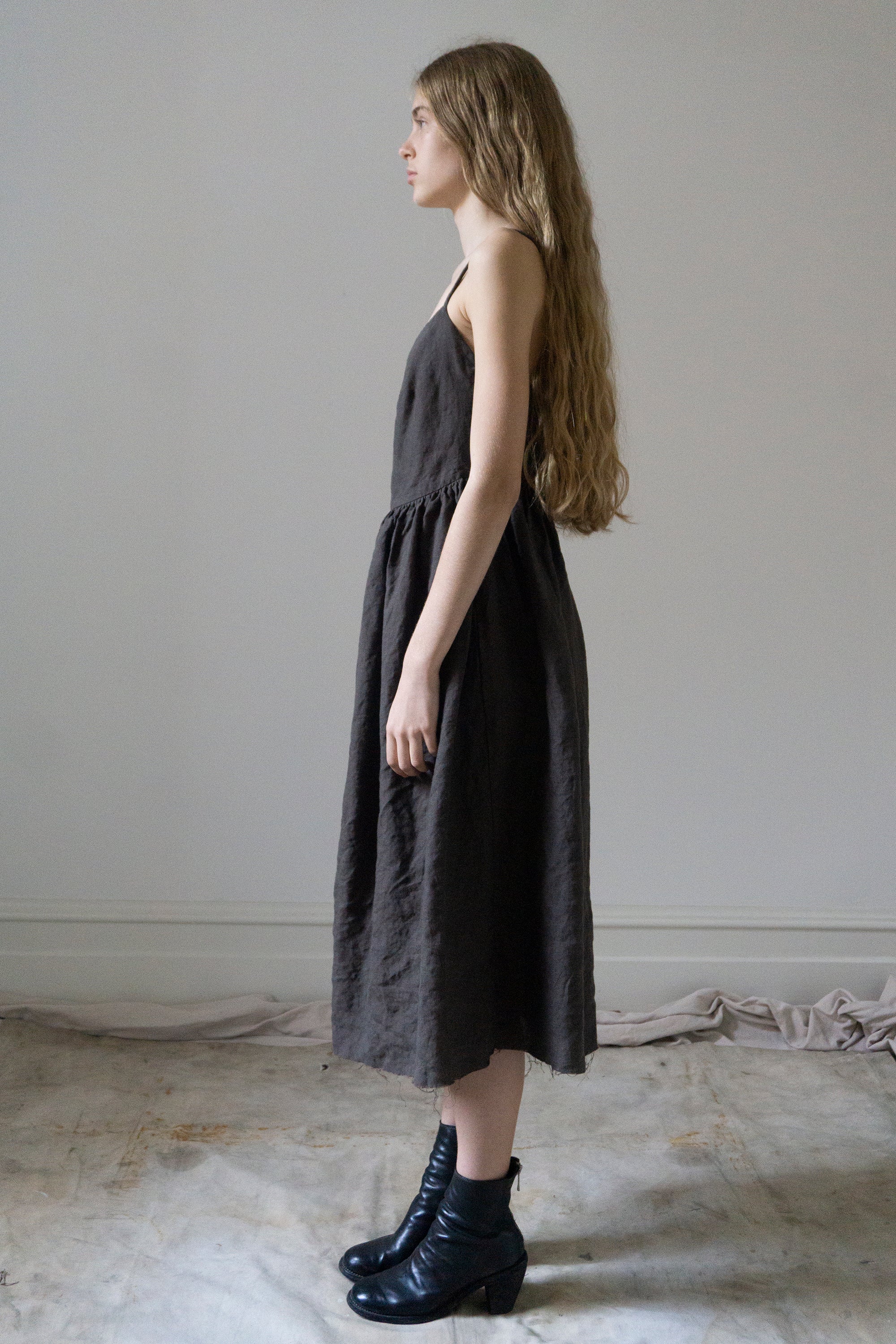 Mathilde Linen Dress - Brown