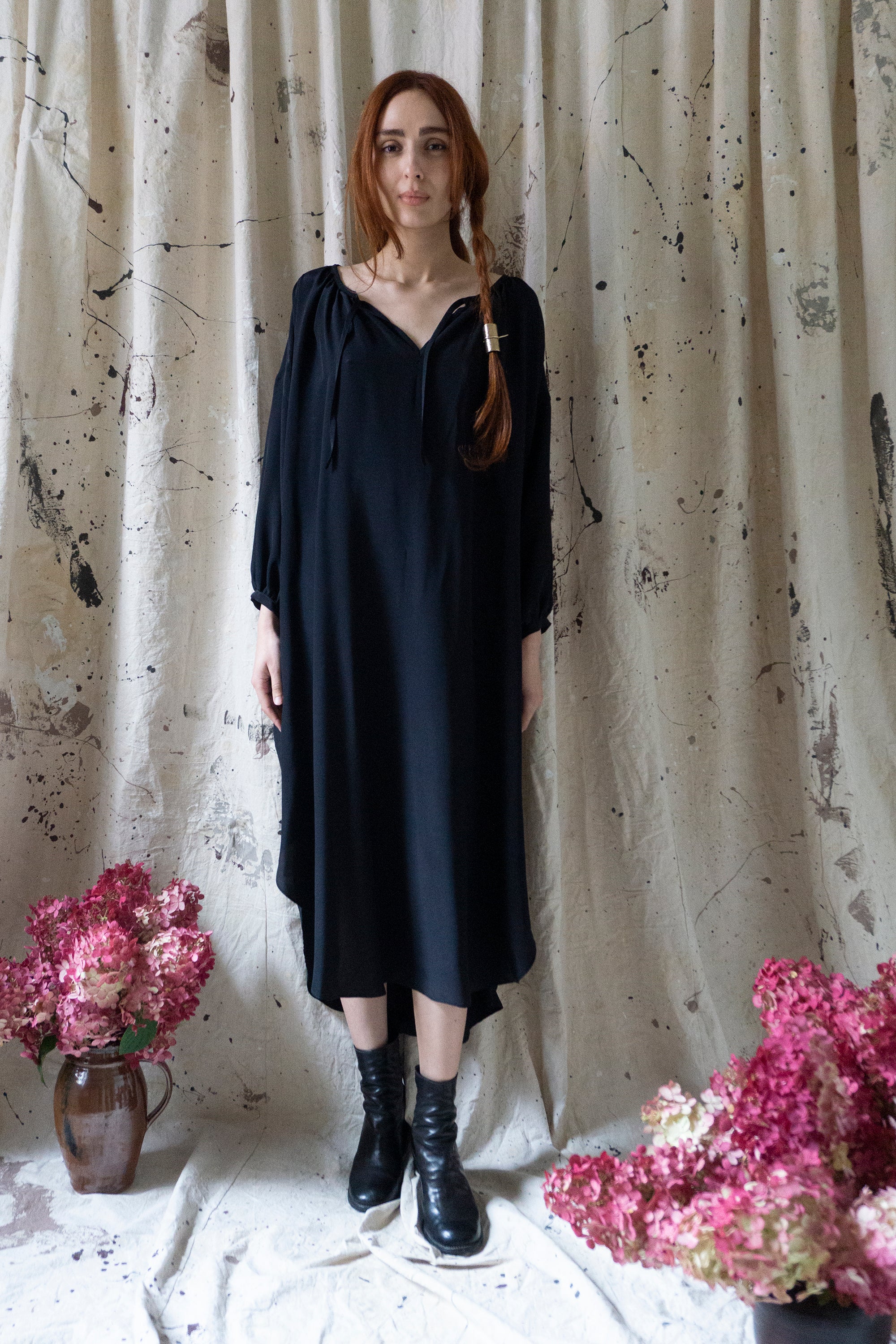 Orion Dress - Black Silk