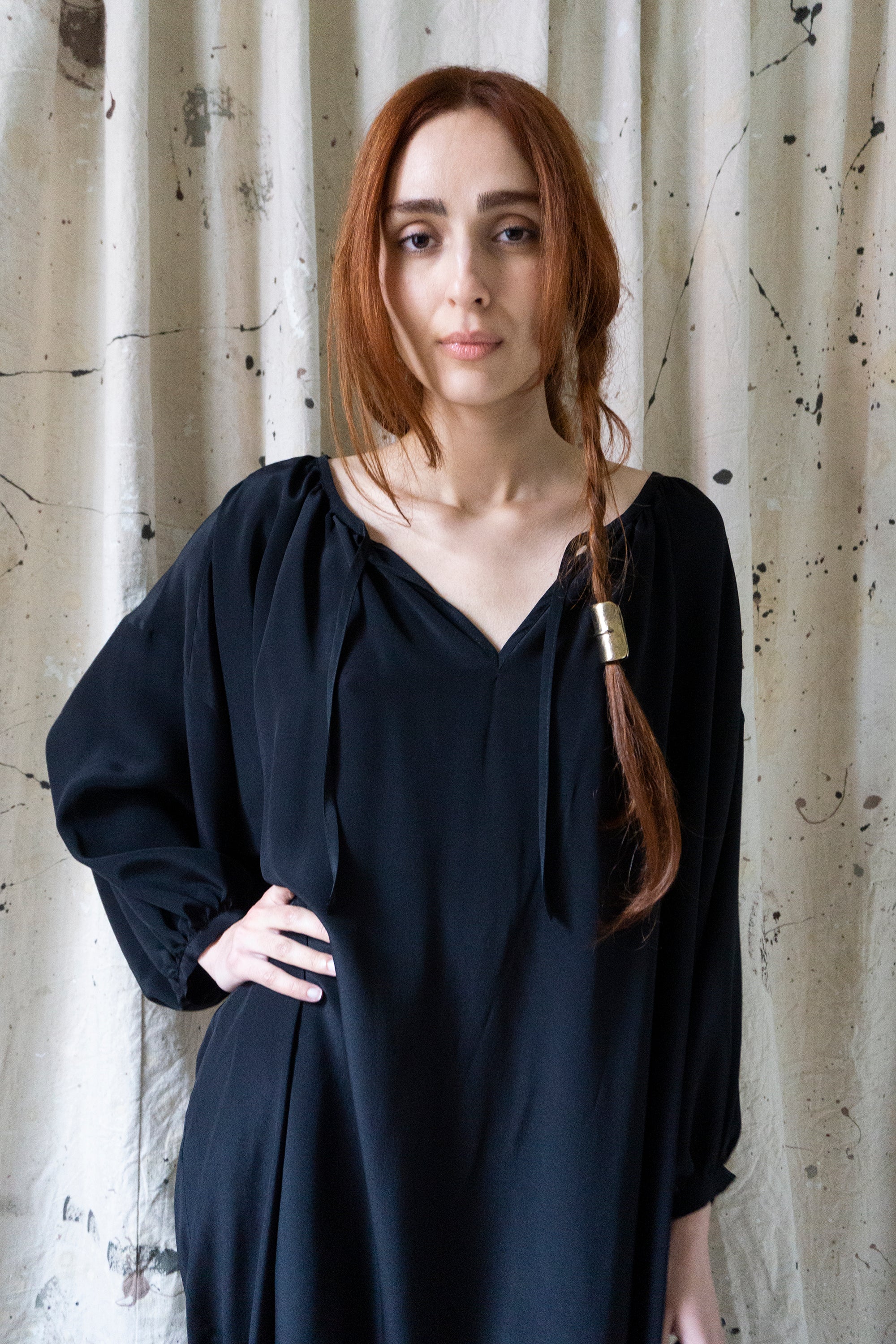 Orion Dress - Black Silk