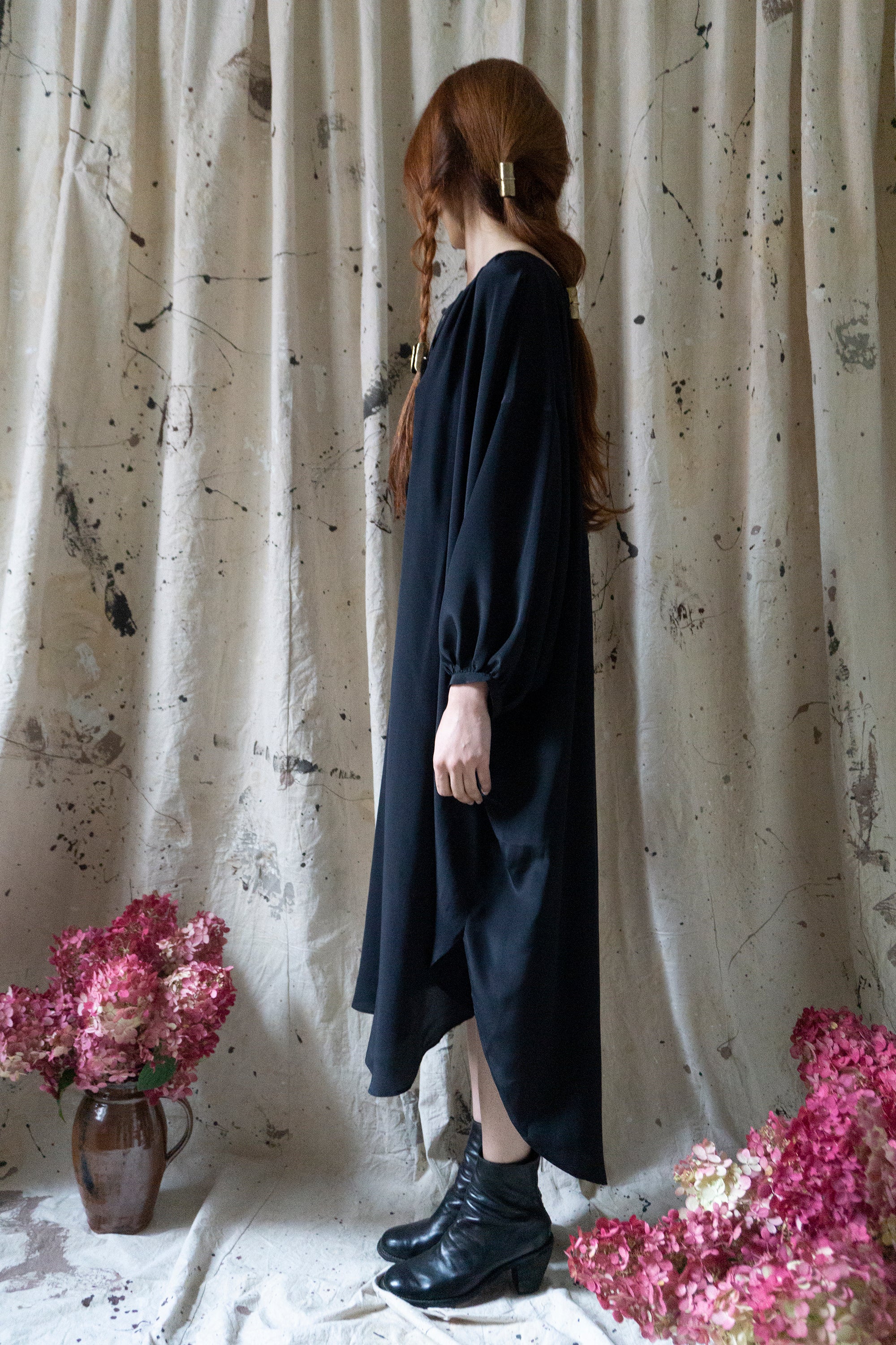 Orion Dress - Black Silk