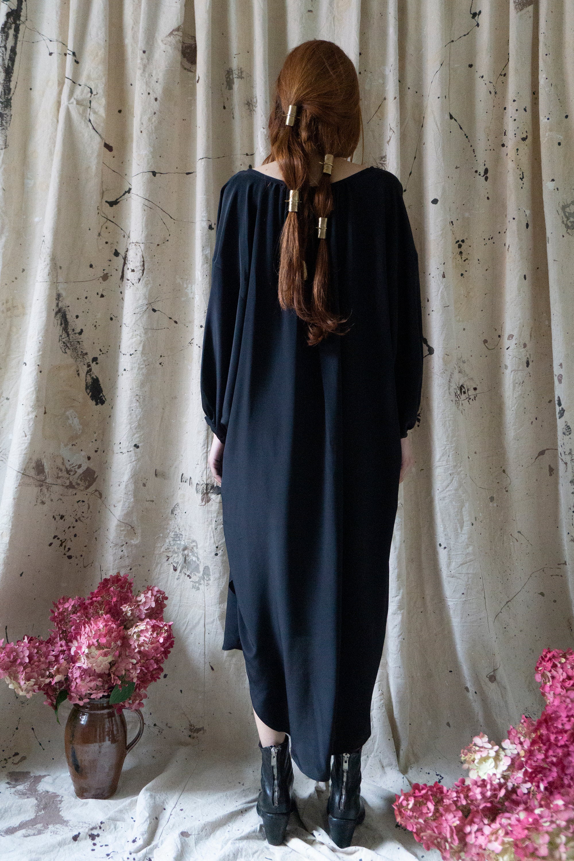 Orion Dress - Black Silk