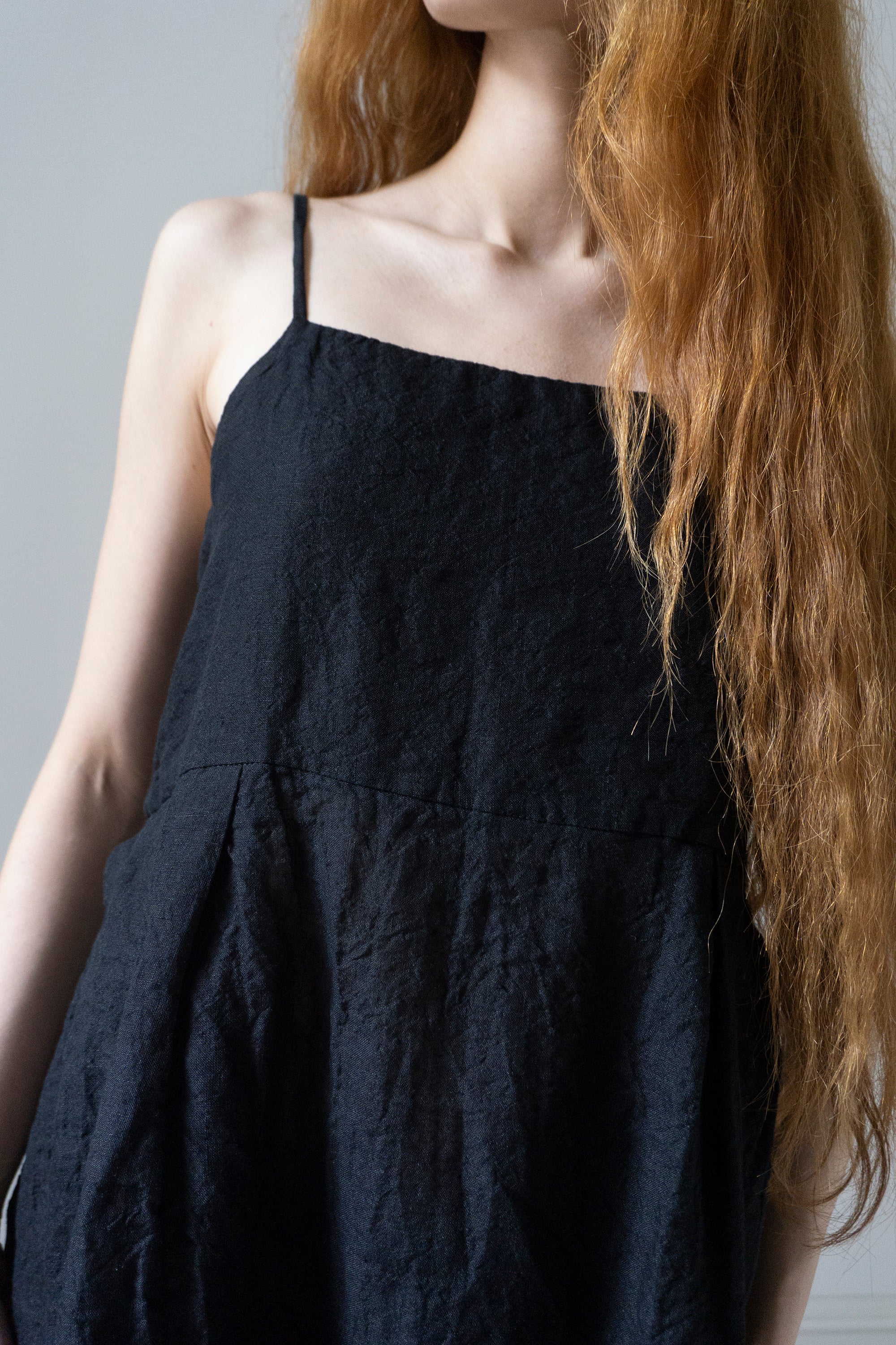 Robe Seraphina - Mousseline noire à pois