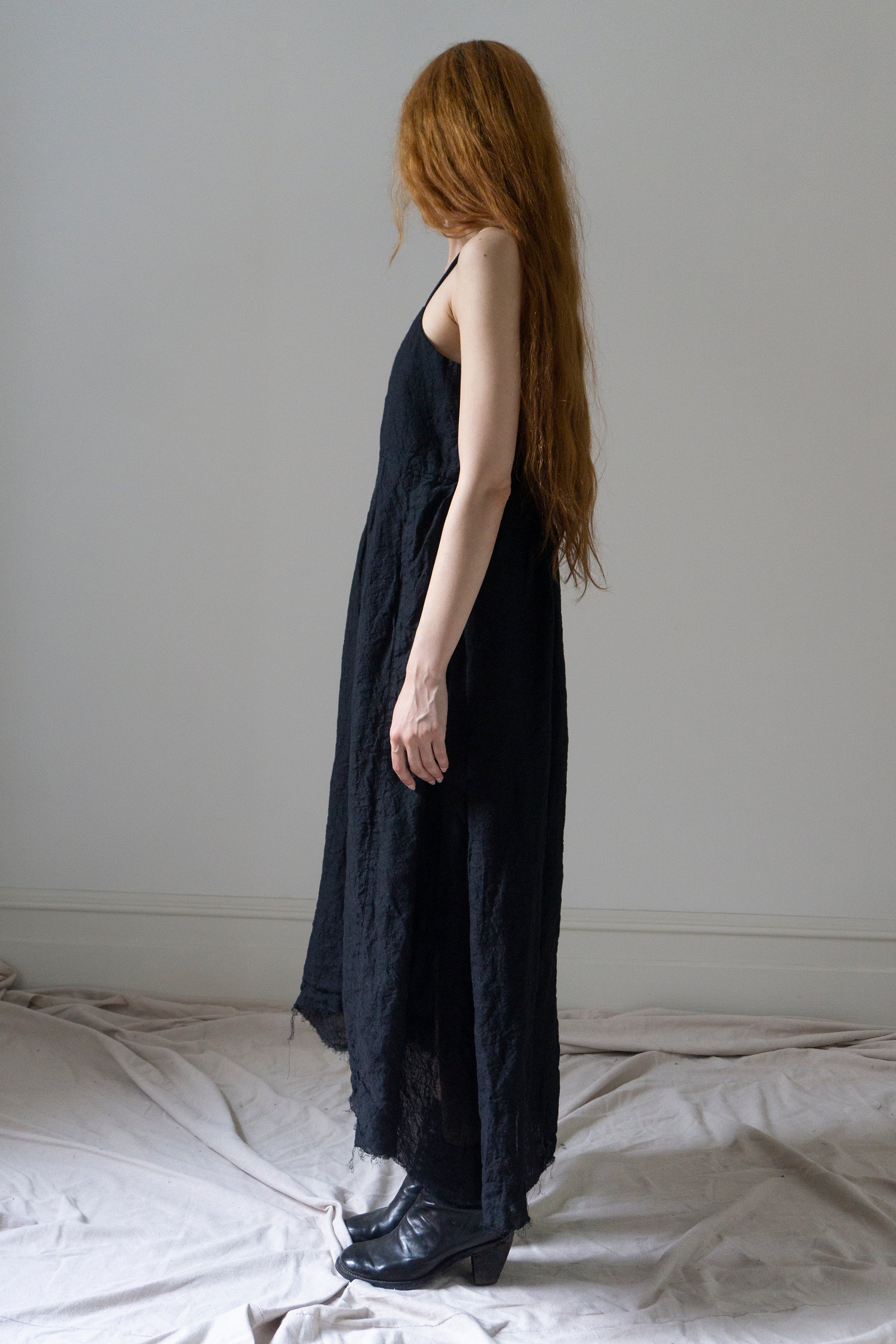 Robe Seraphina - Mousseline noire à pois