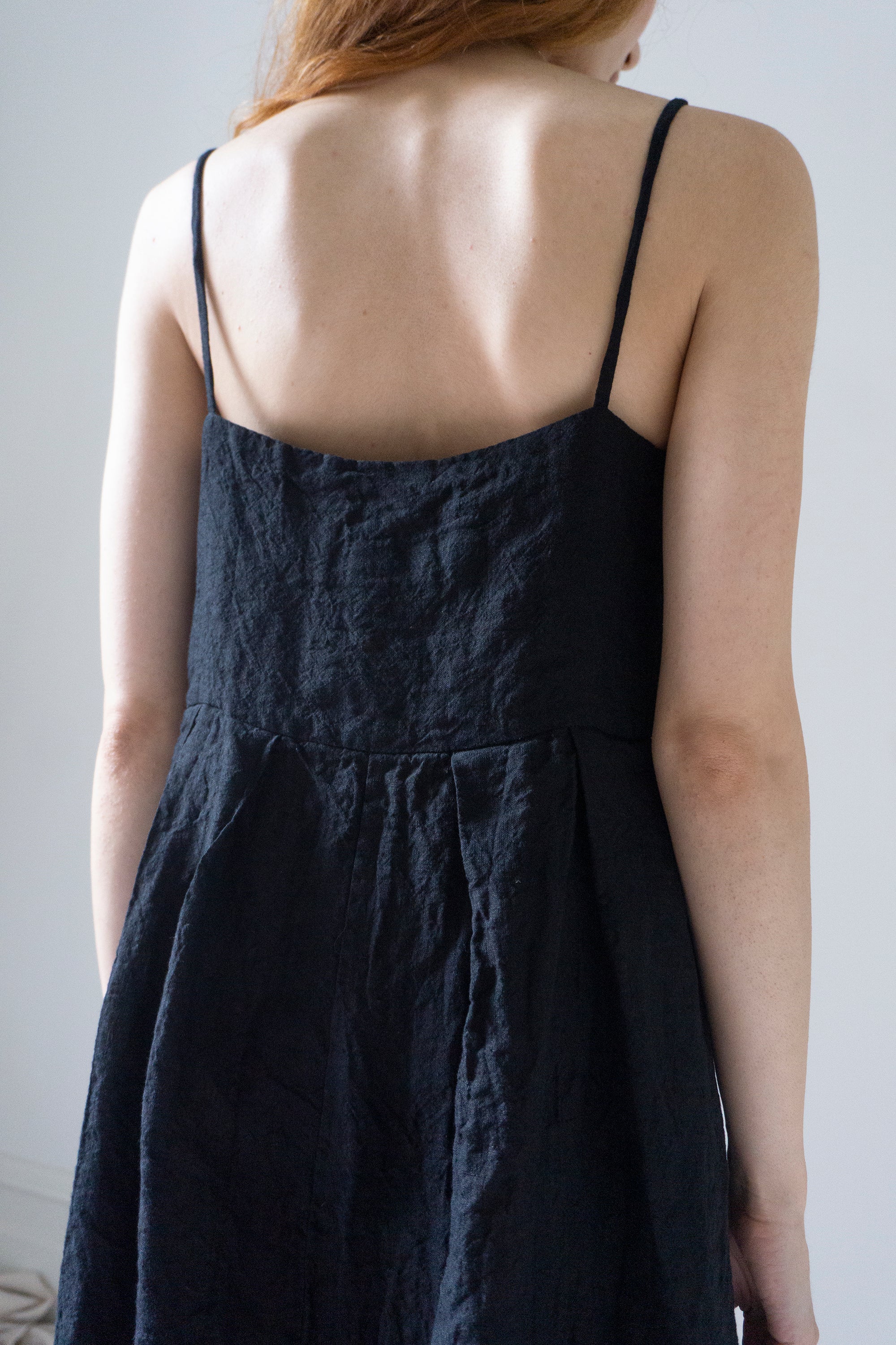 Robe Seraphina - Mousseline noire à pois