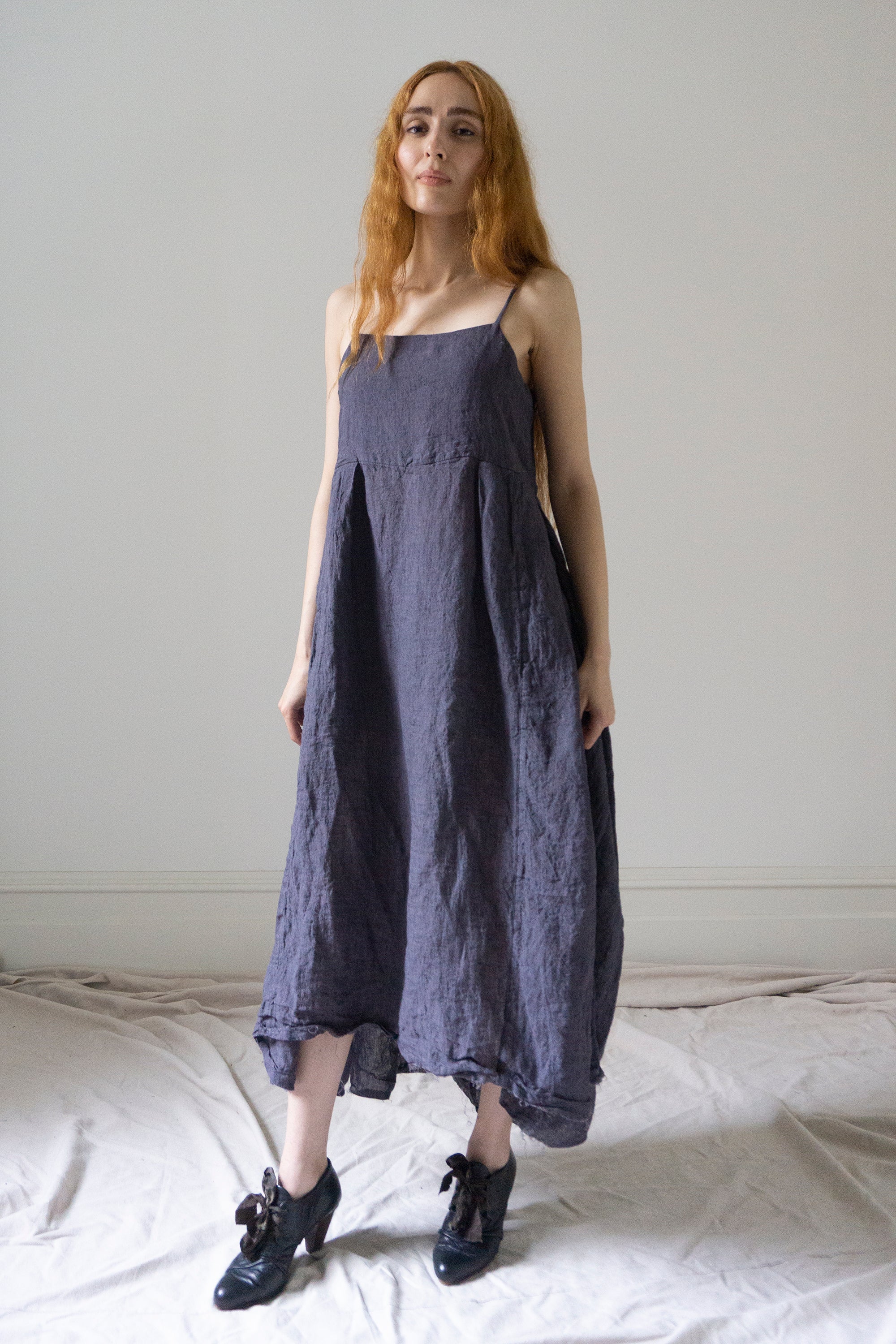 Robe Seraphina - Mousseline noire à pois