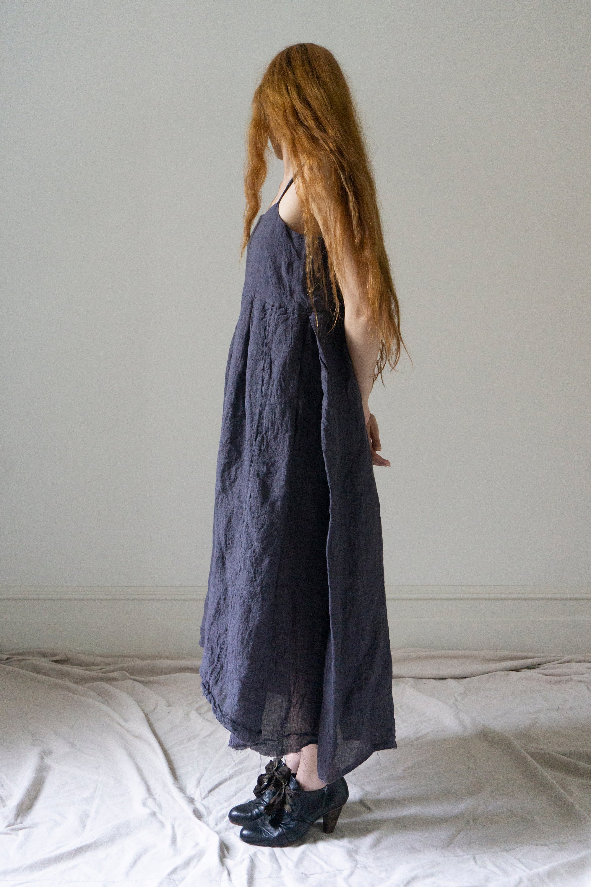 Robe Seraphina - Mousseline noire à pois
