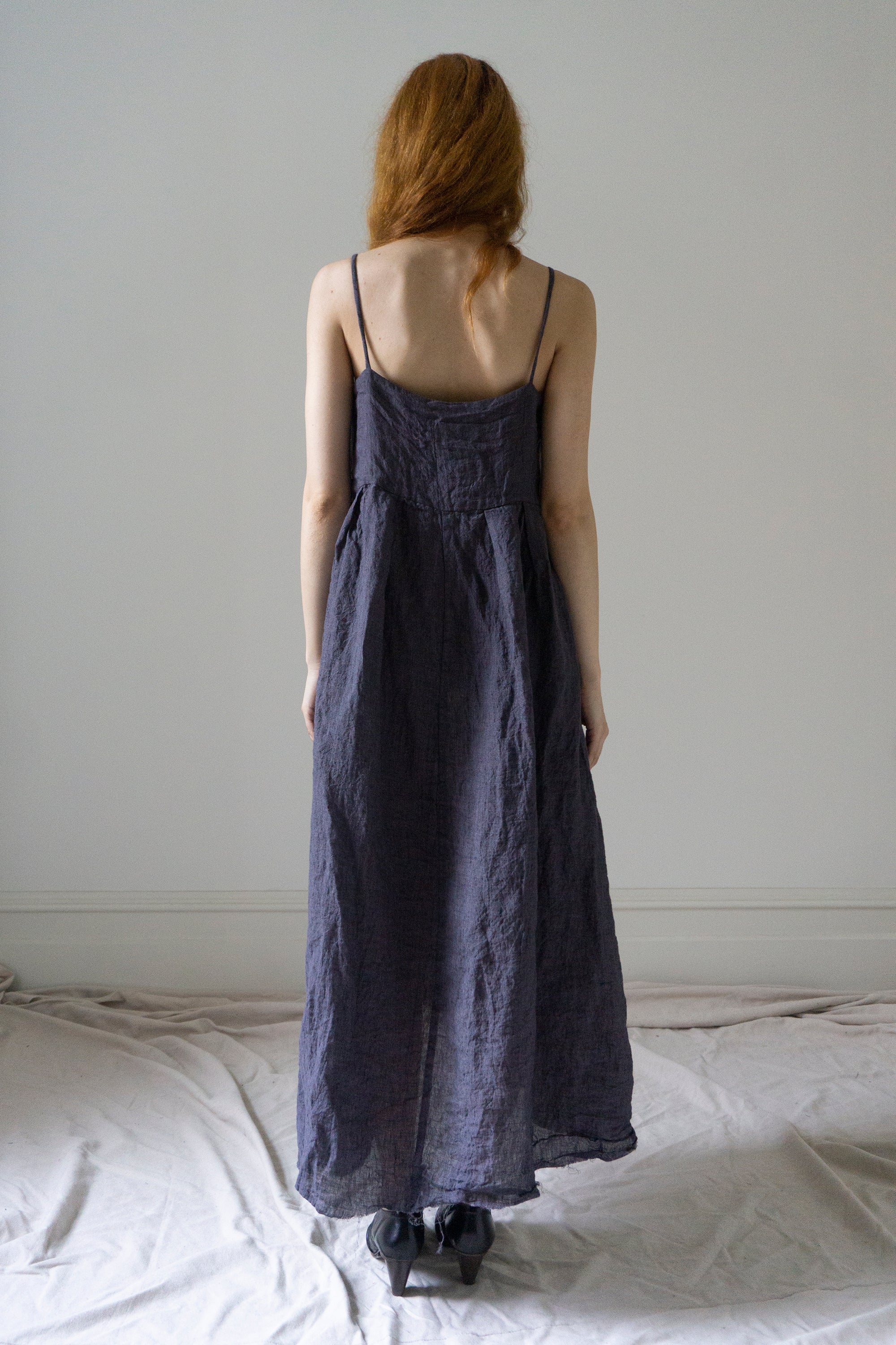Robe Seraphina - Mousseline noire à pois