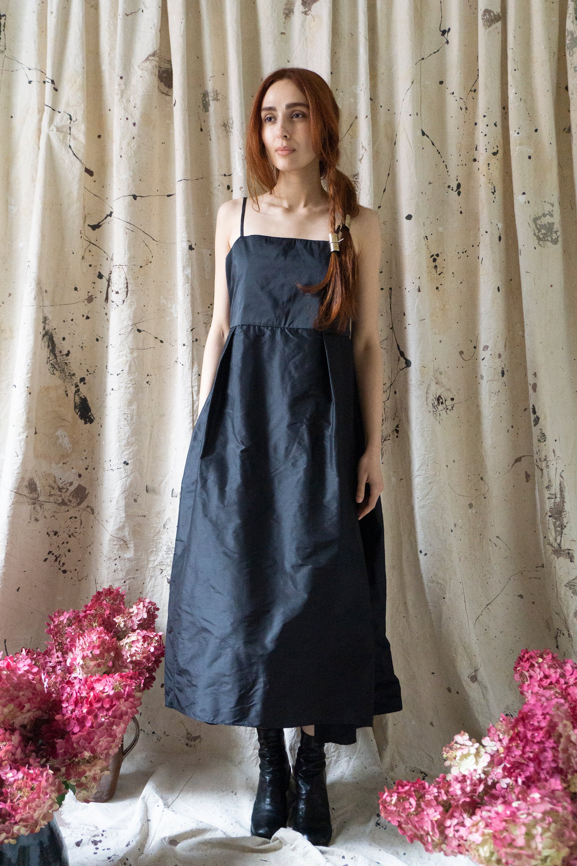 Robe en lin Heloise – noire