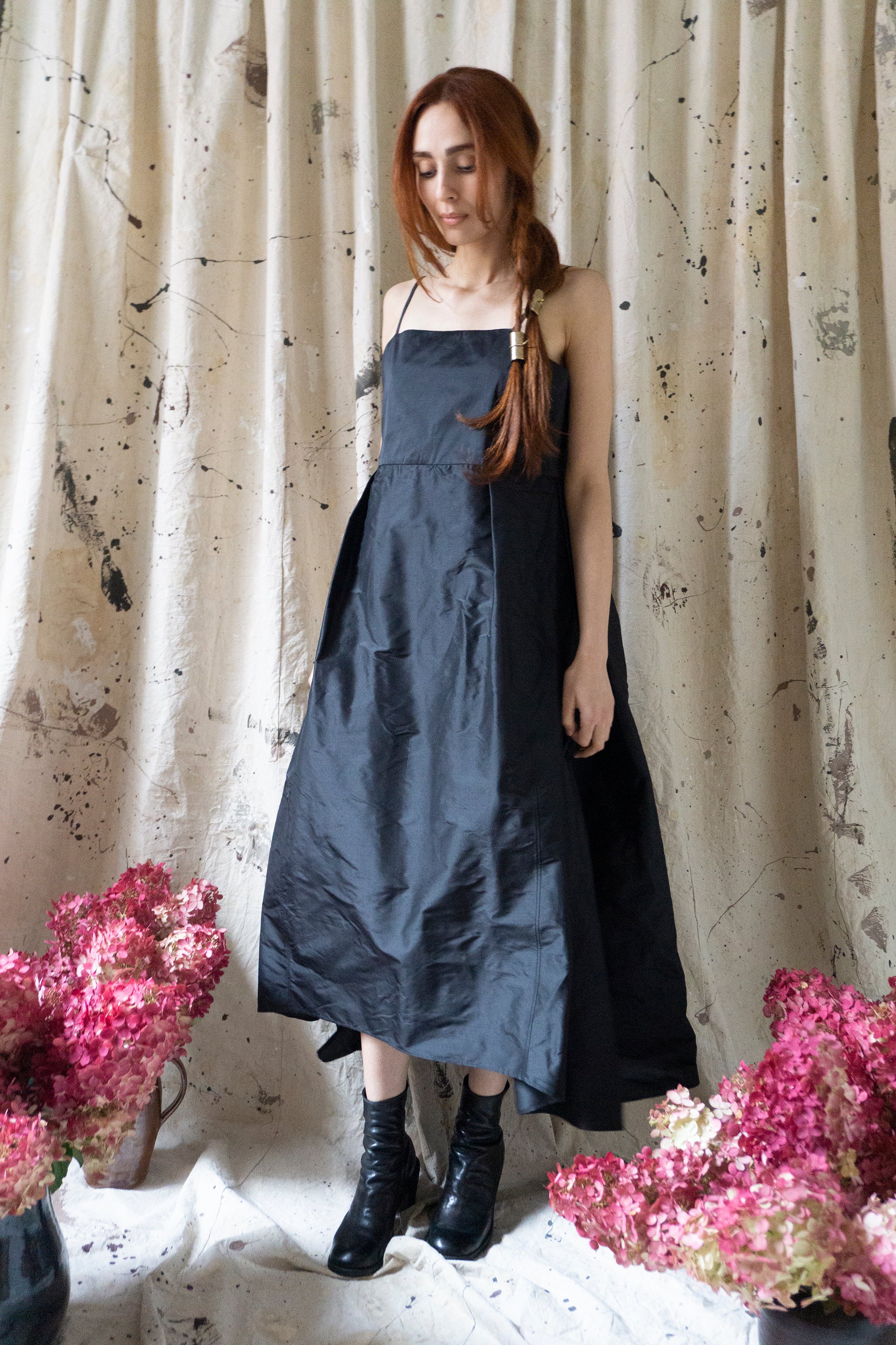 Robe en lin Heloise – noire