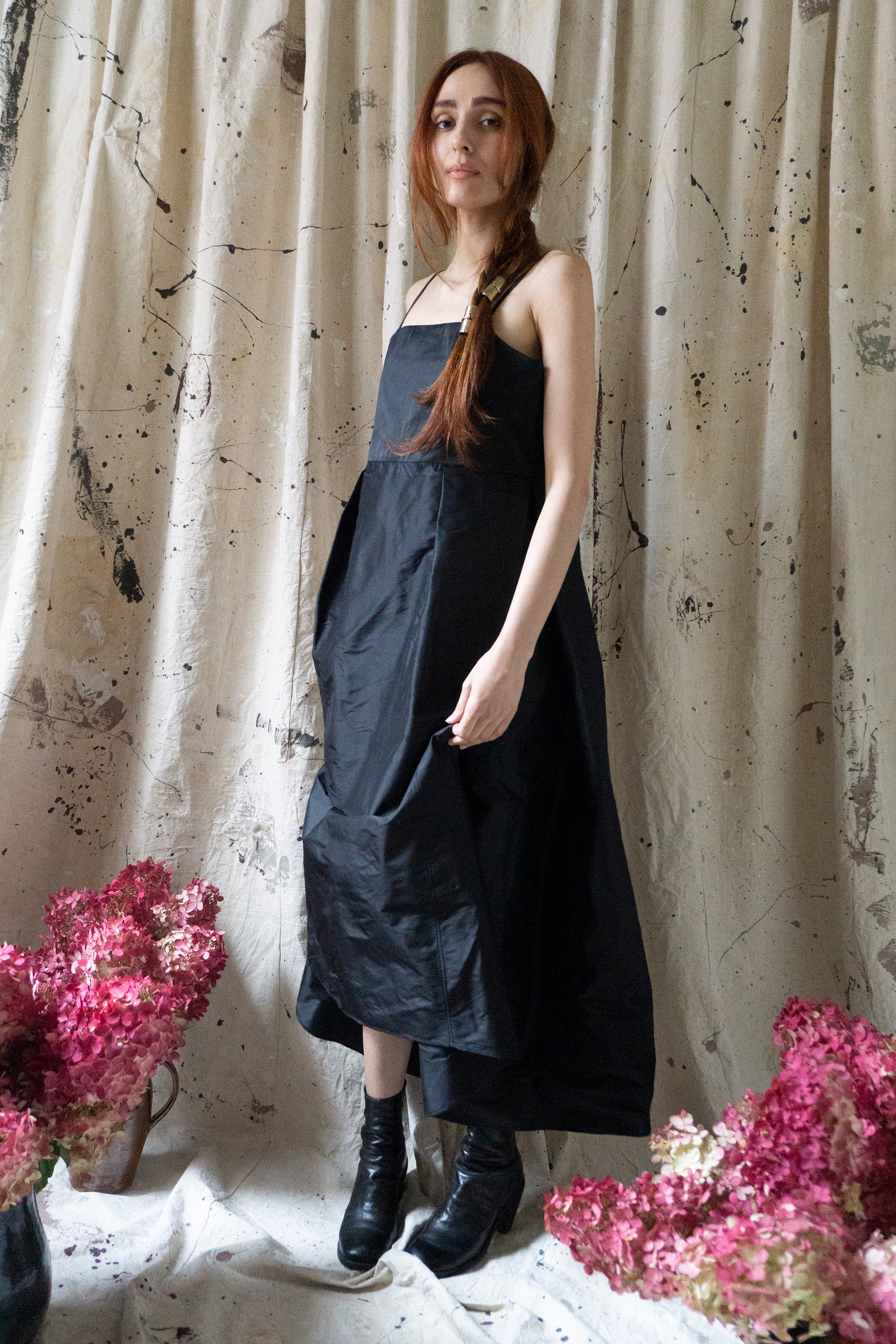 Robe en lin Heloise – noire