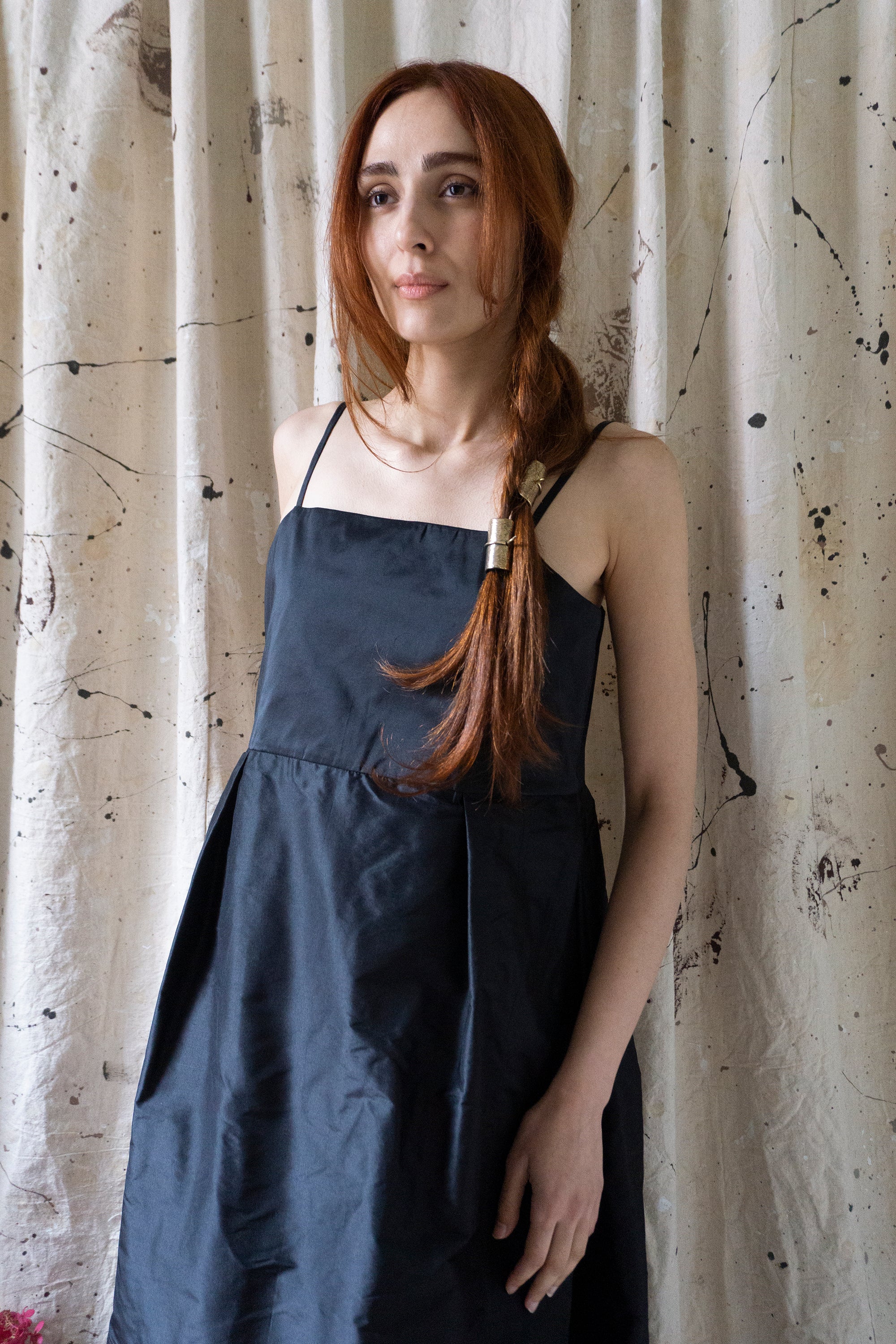 Robe en lin Heloise – noire