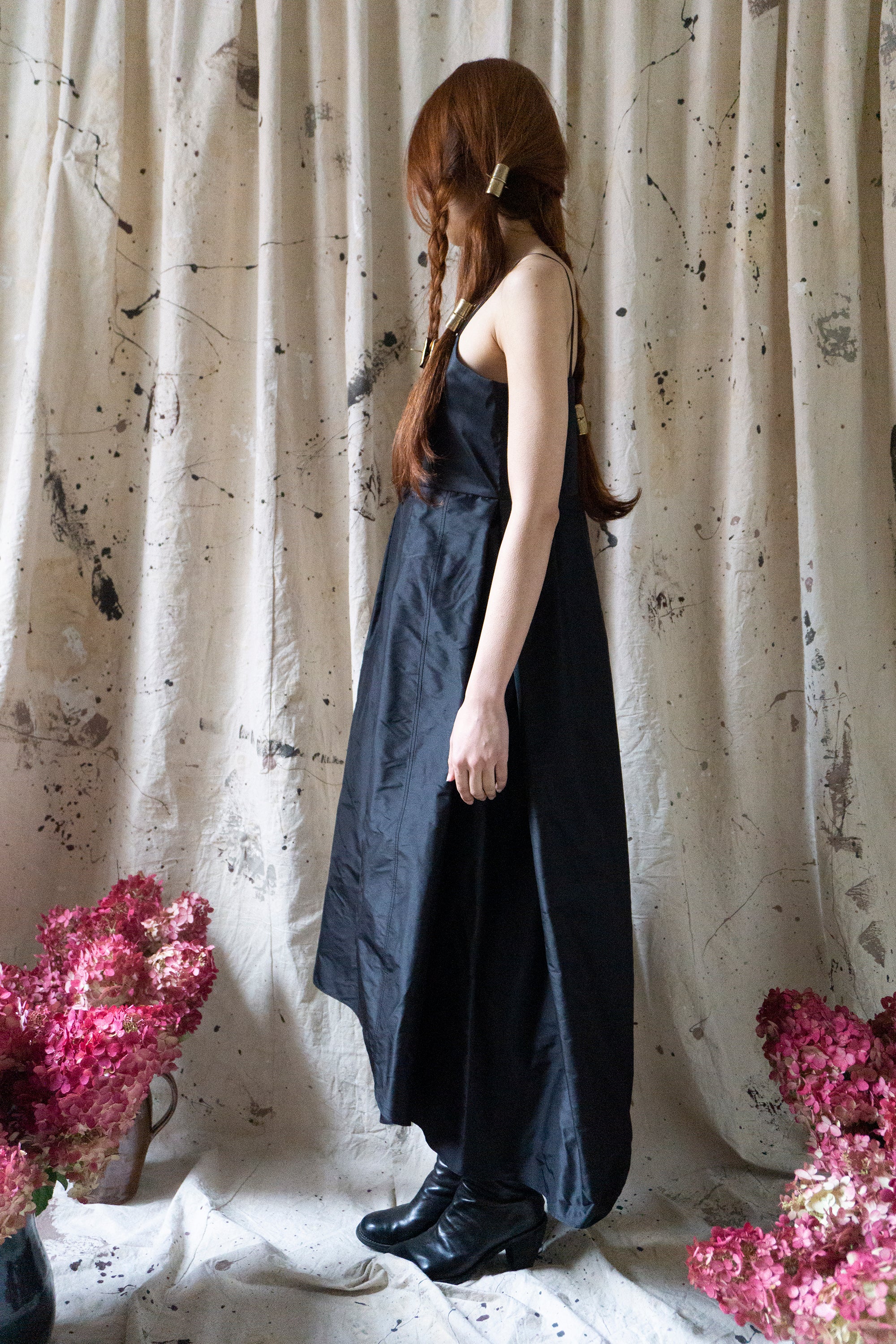 Robe en lin Heloise – noire