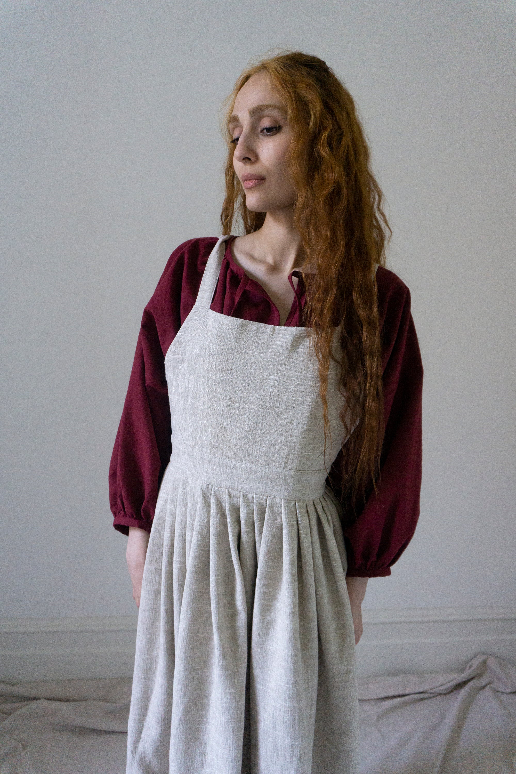 Robe Tablier Osa - Lin Noir