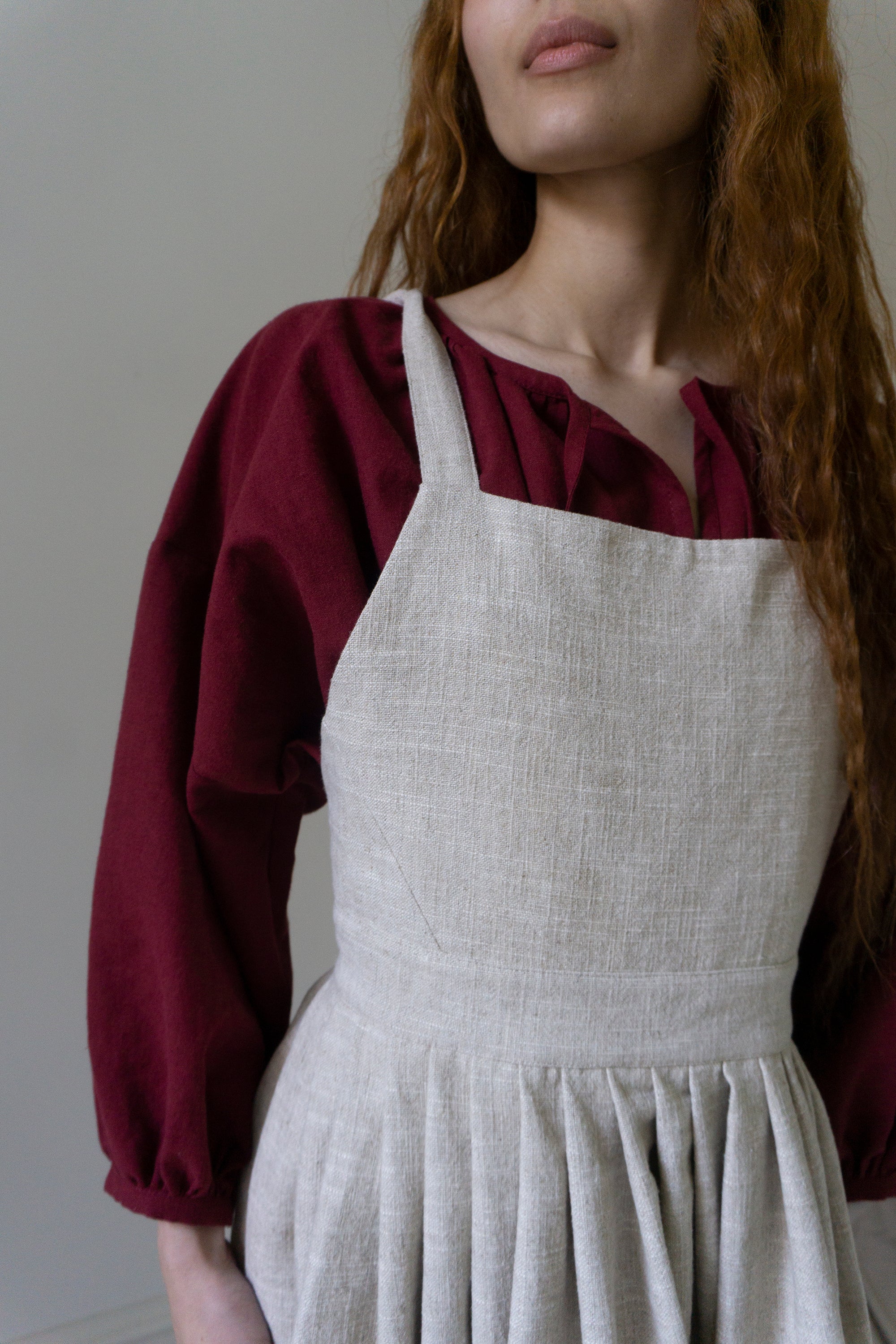 Robe Tablier Osa - Lin Noir