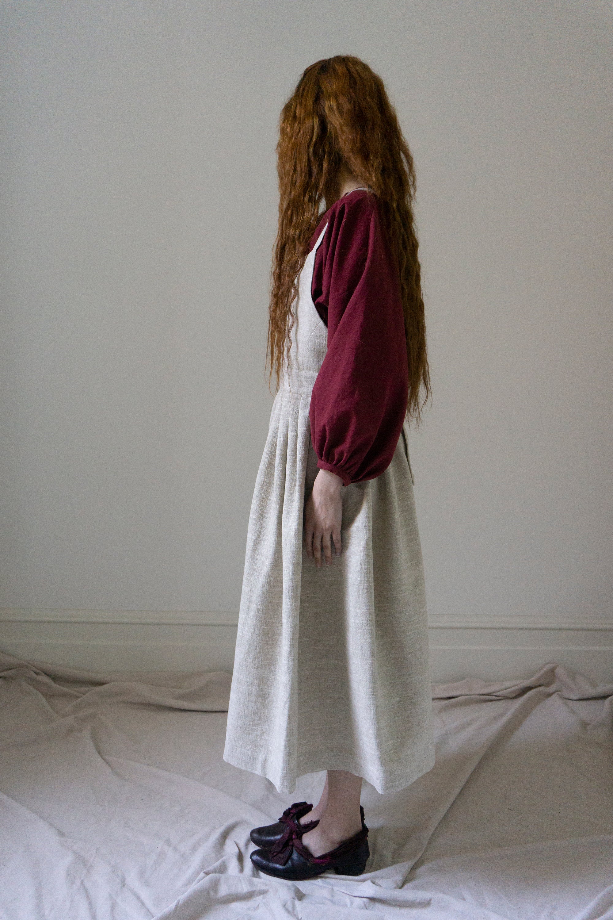 Robe Tablier Osa - Lin Noir