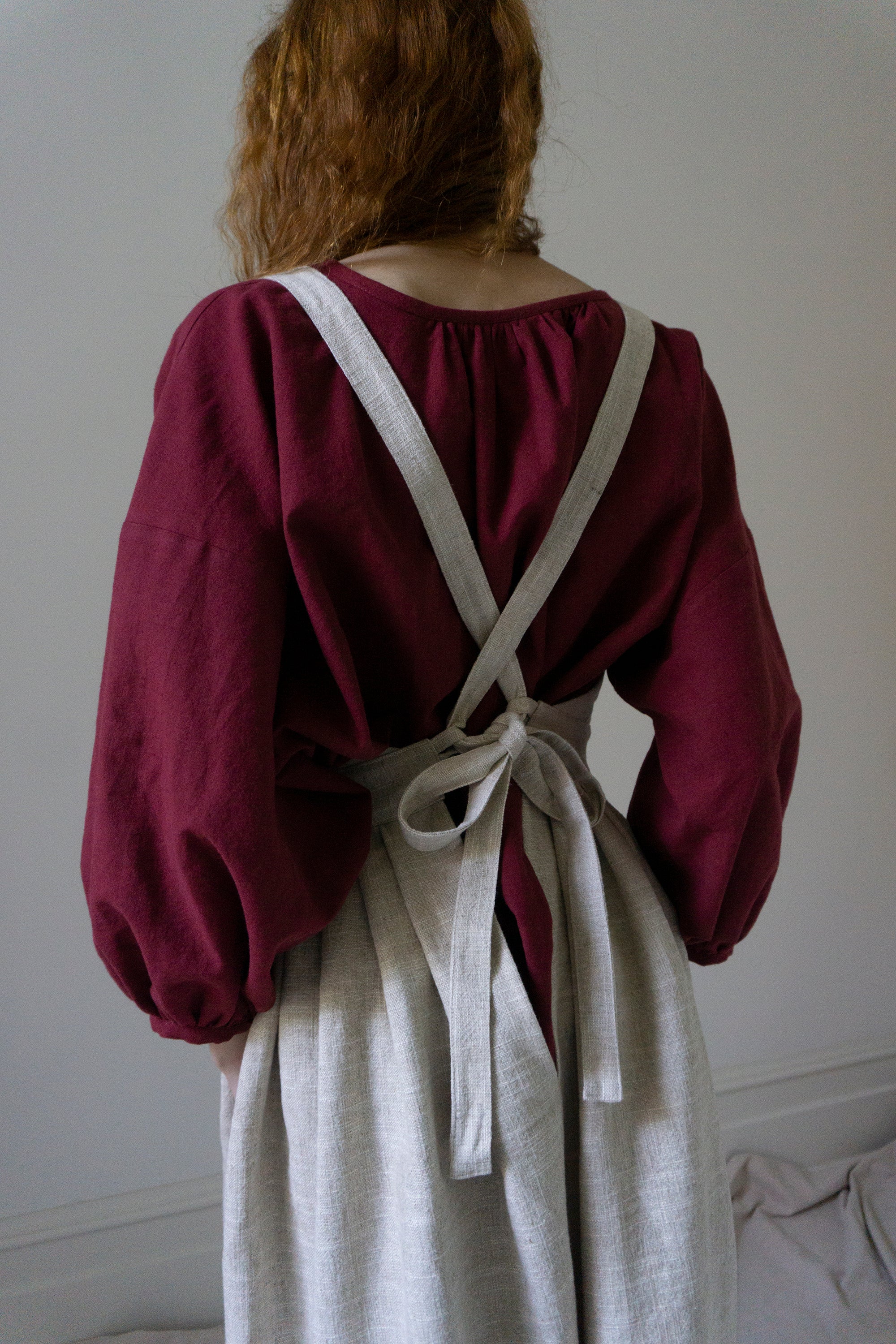 Robe Tablier Osa - Lin Noir