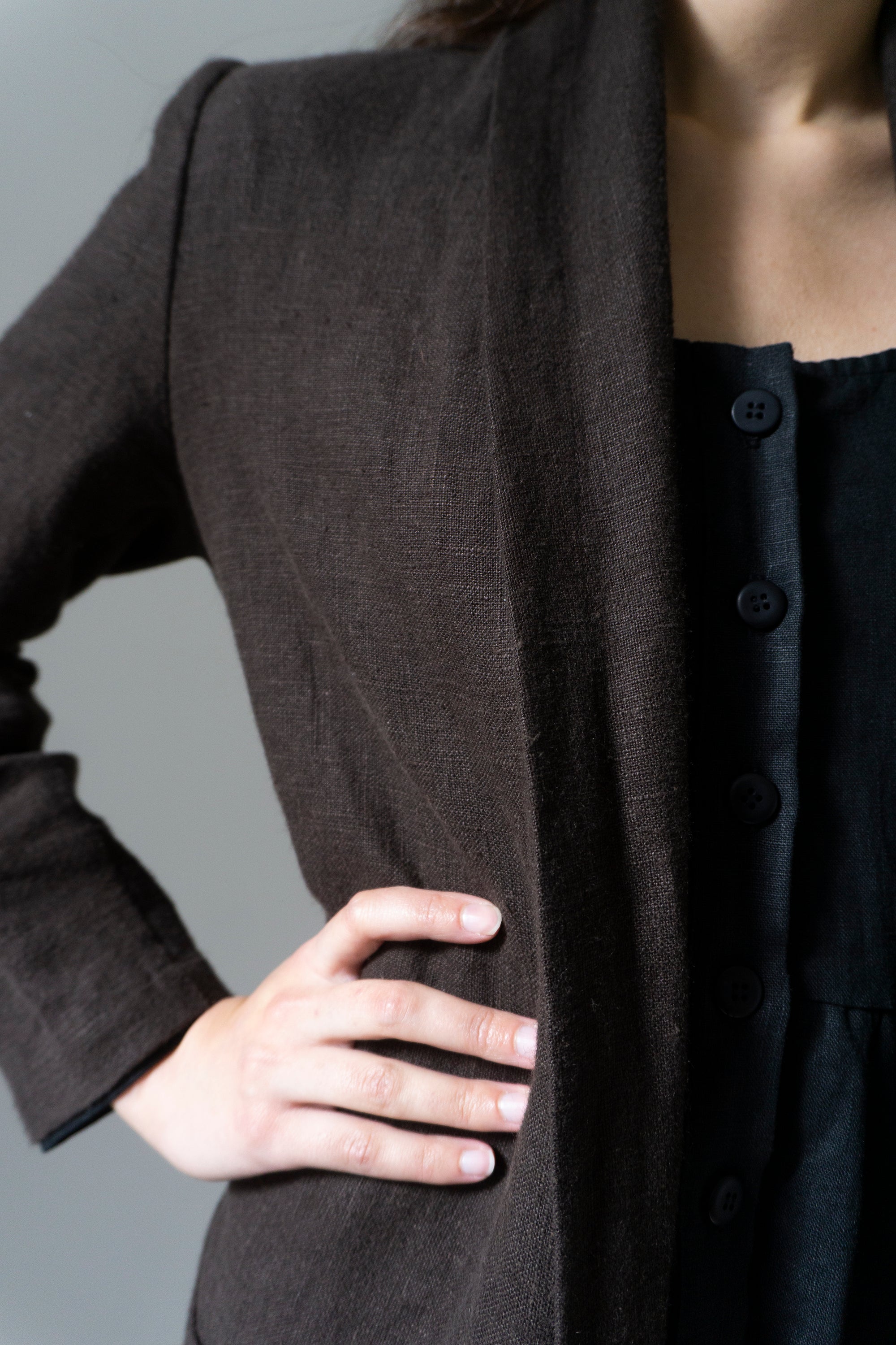 Wren Linen Jacket - Clove