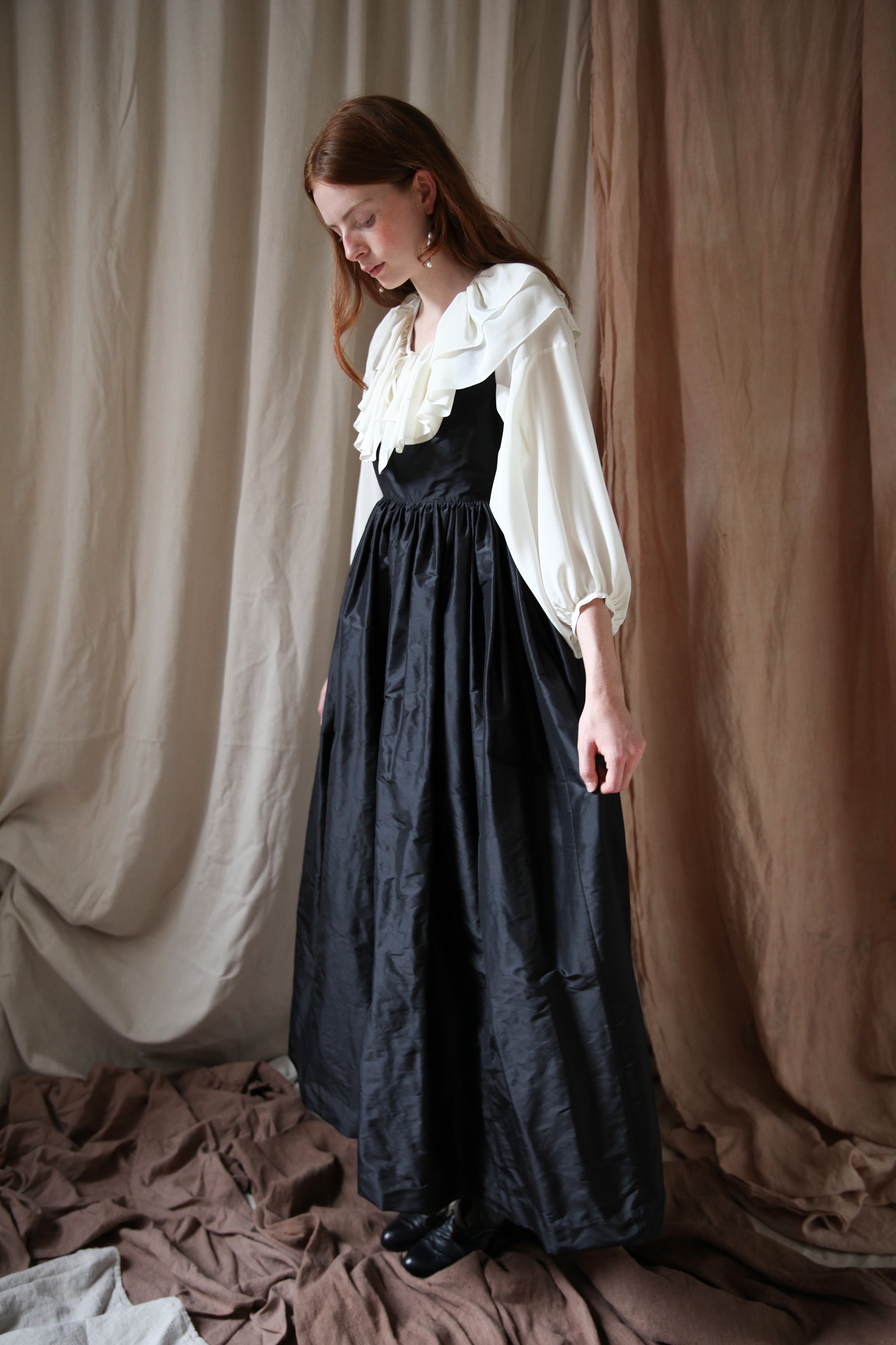 Avalon Gown - Black Silk Taffeta