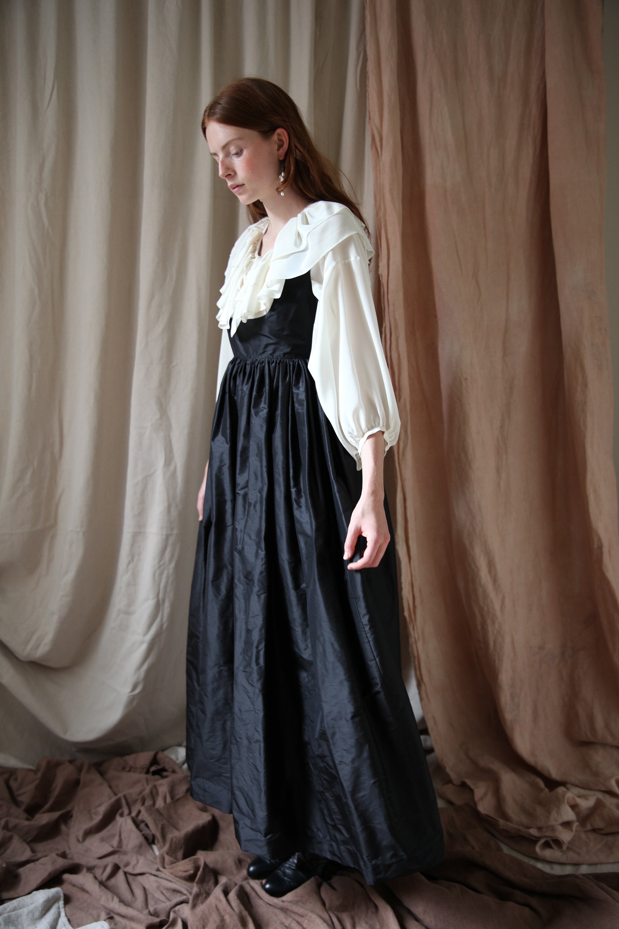 Avalon Gown - Black Silk Taffeta