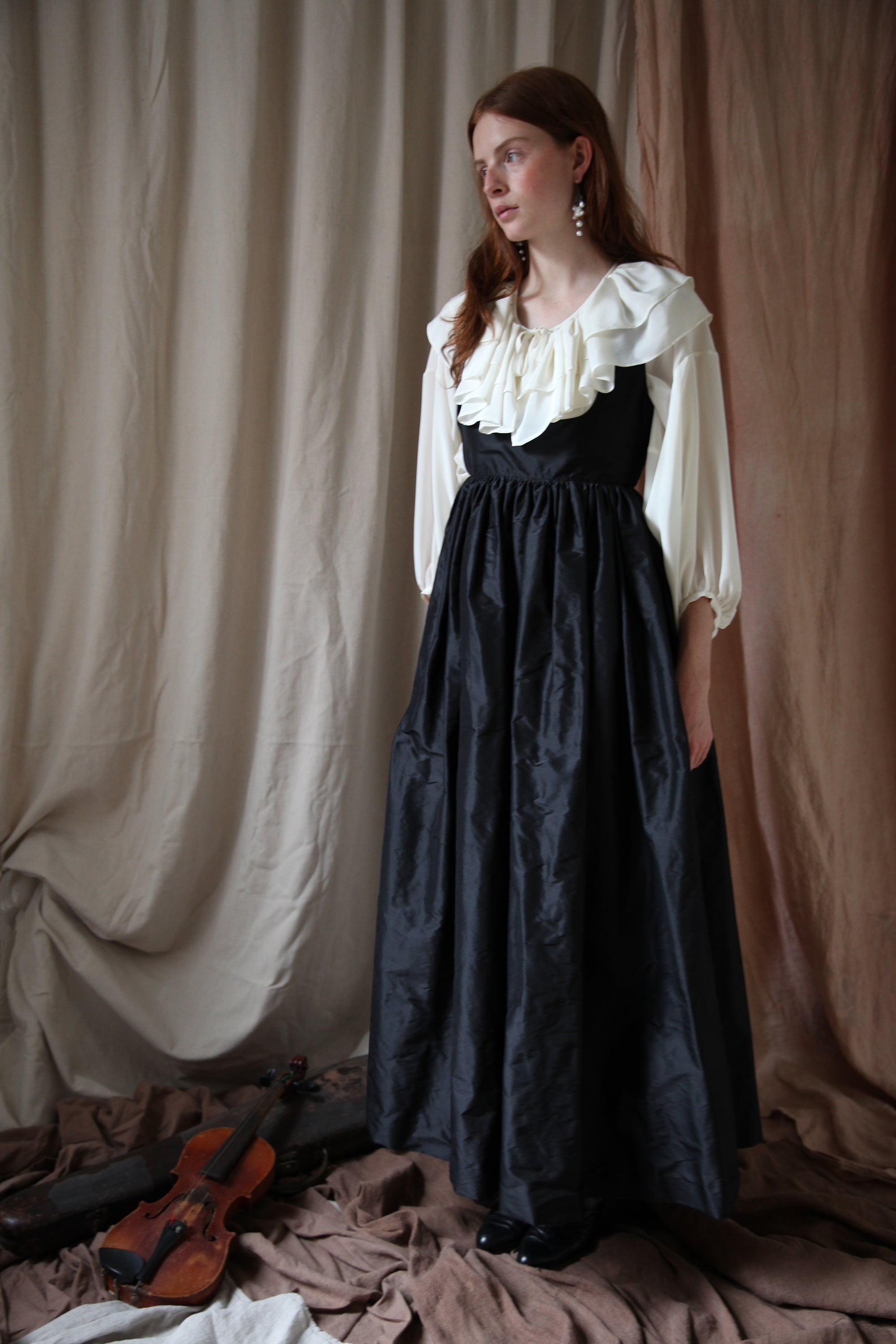 Avalon Gown - Black Silk Taffeta