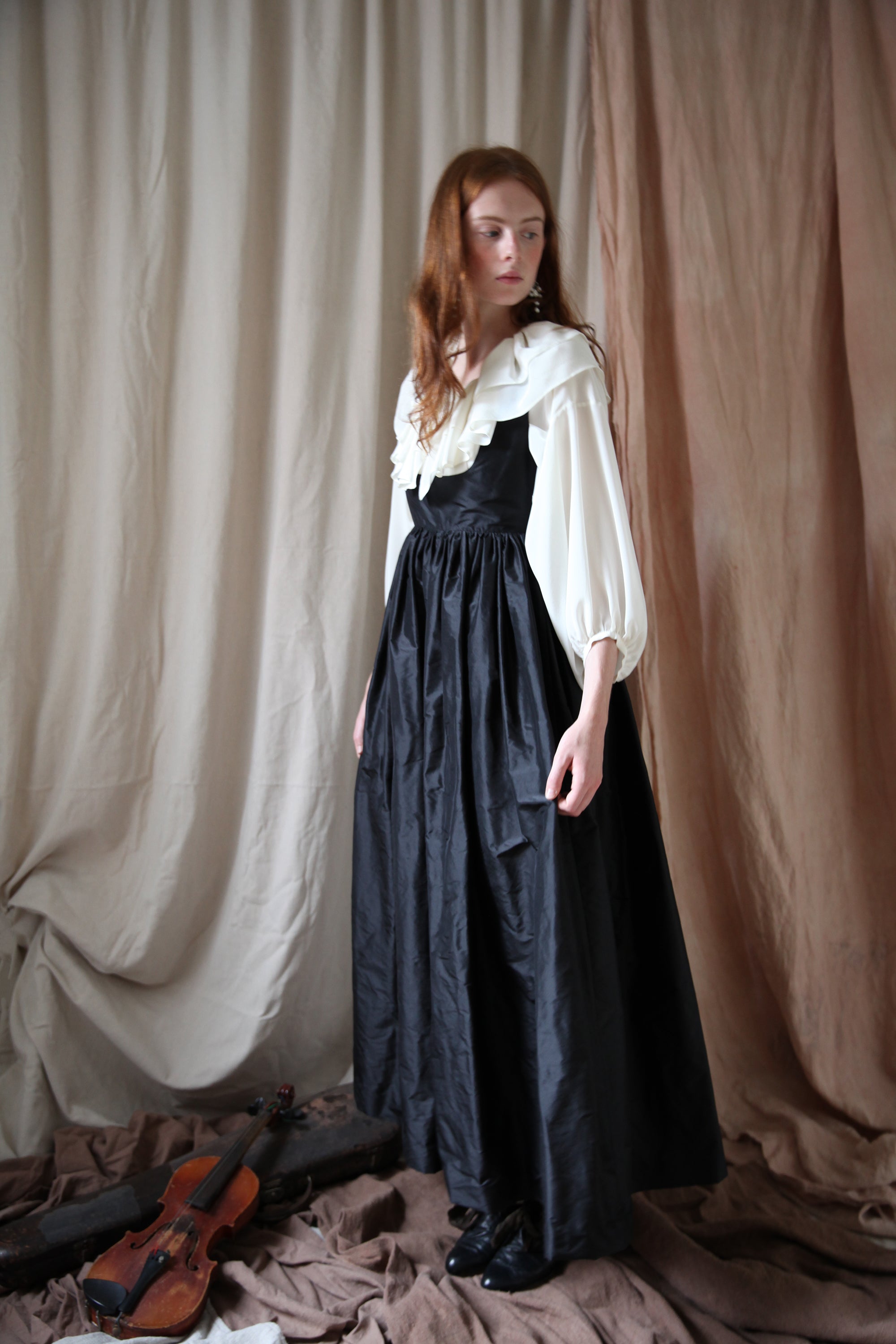 Avalon Gown - Black Silk Taffeta