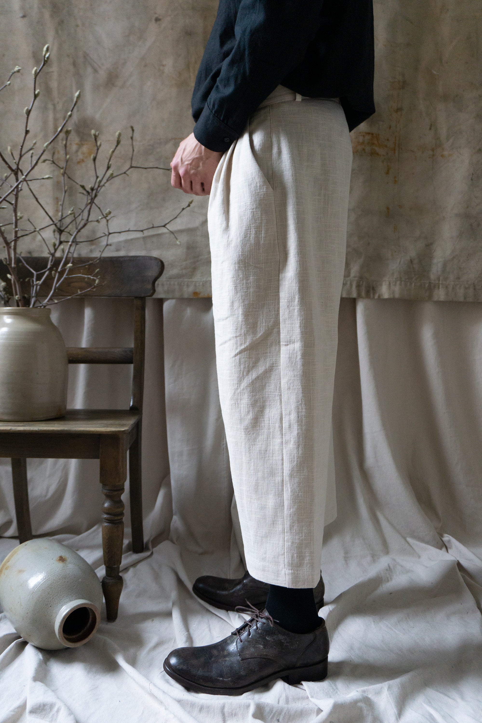 Rimbaud Linen Trousers - Chalk