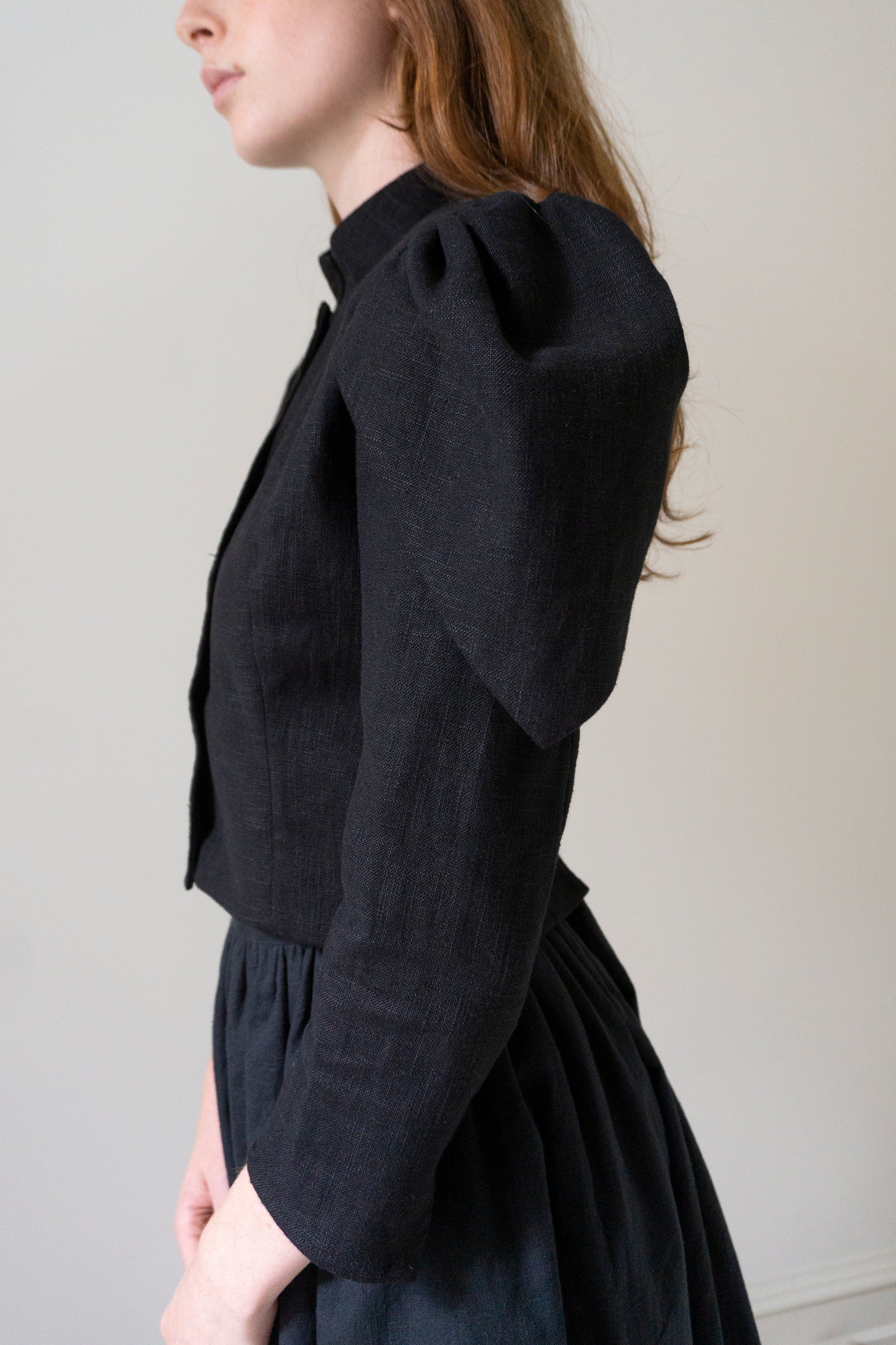 Devon Linen Jacket - Black