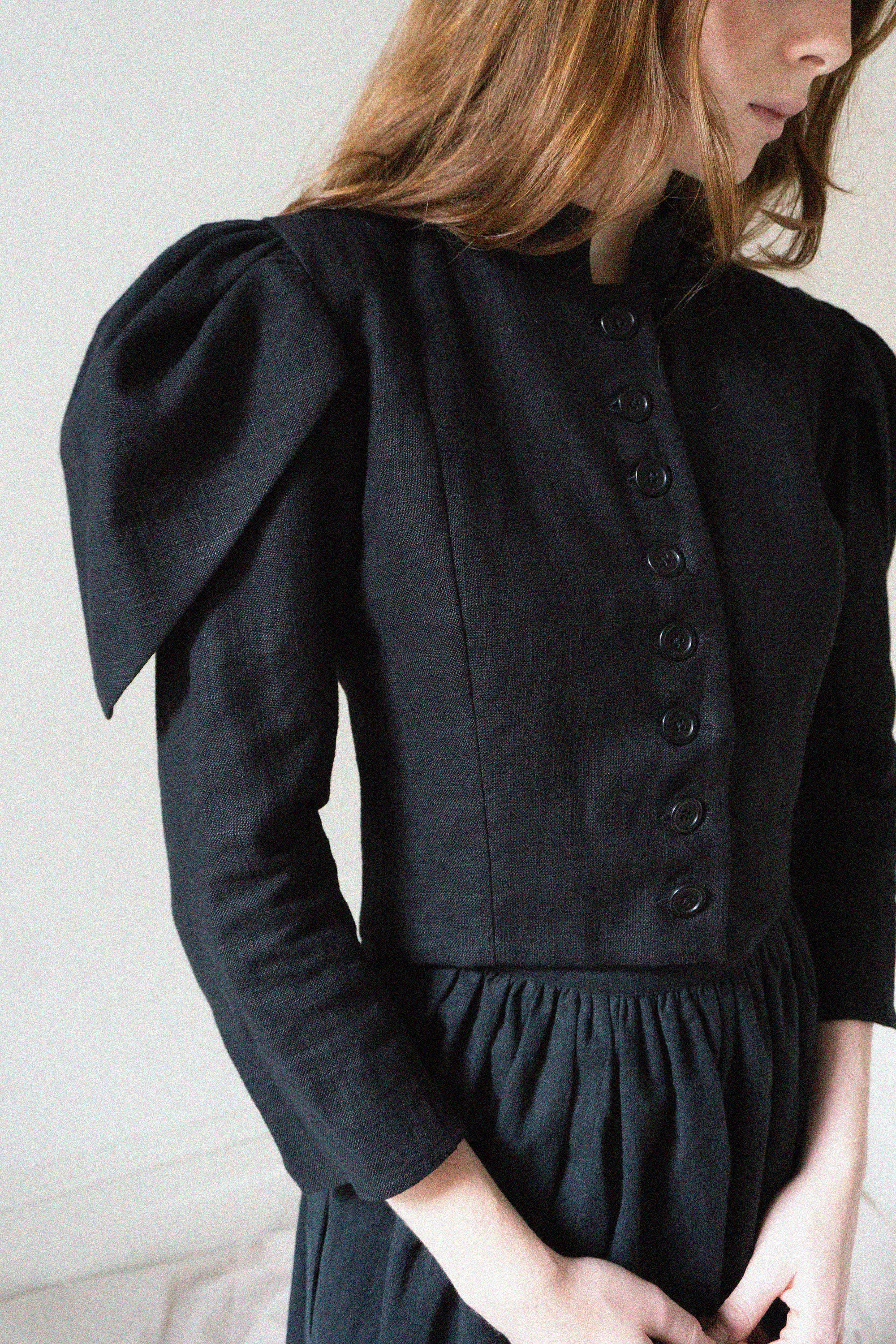 Devon Linen Jacket - Black