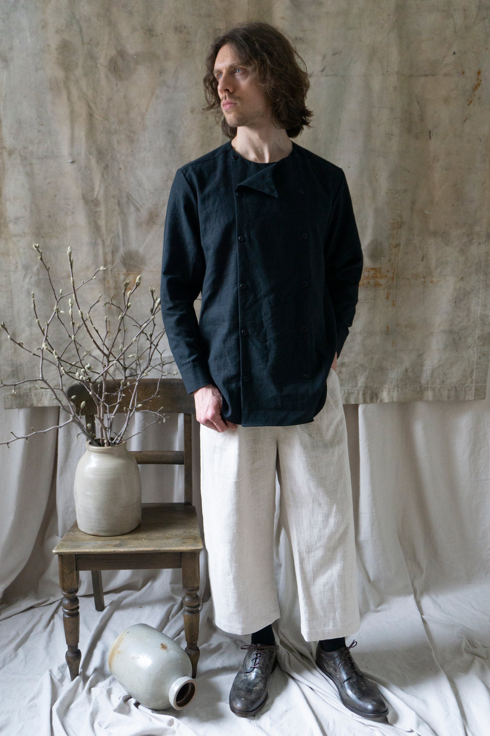 Eliot Linen Shirt - Black