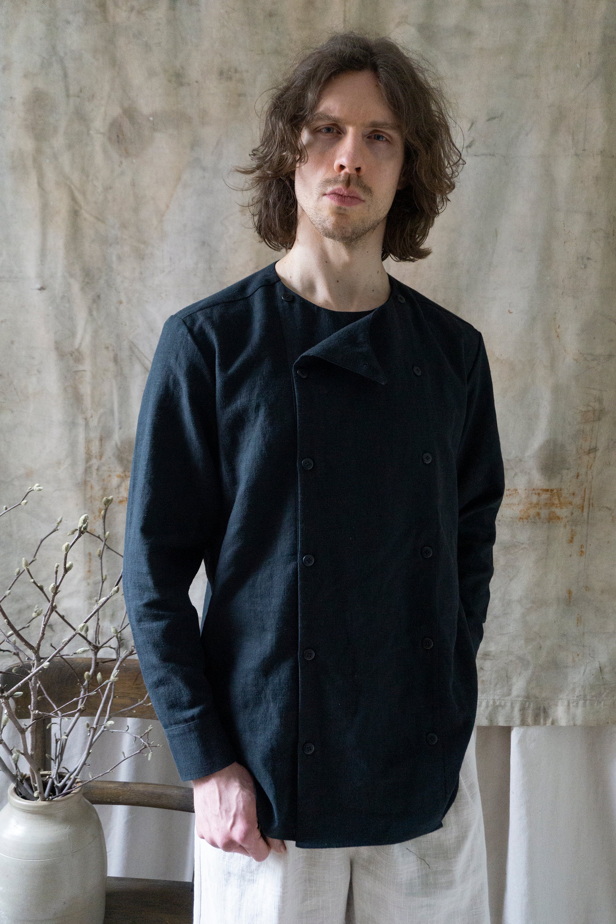 Eliot Linen Shirt - Black