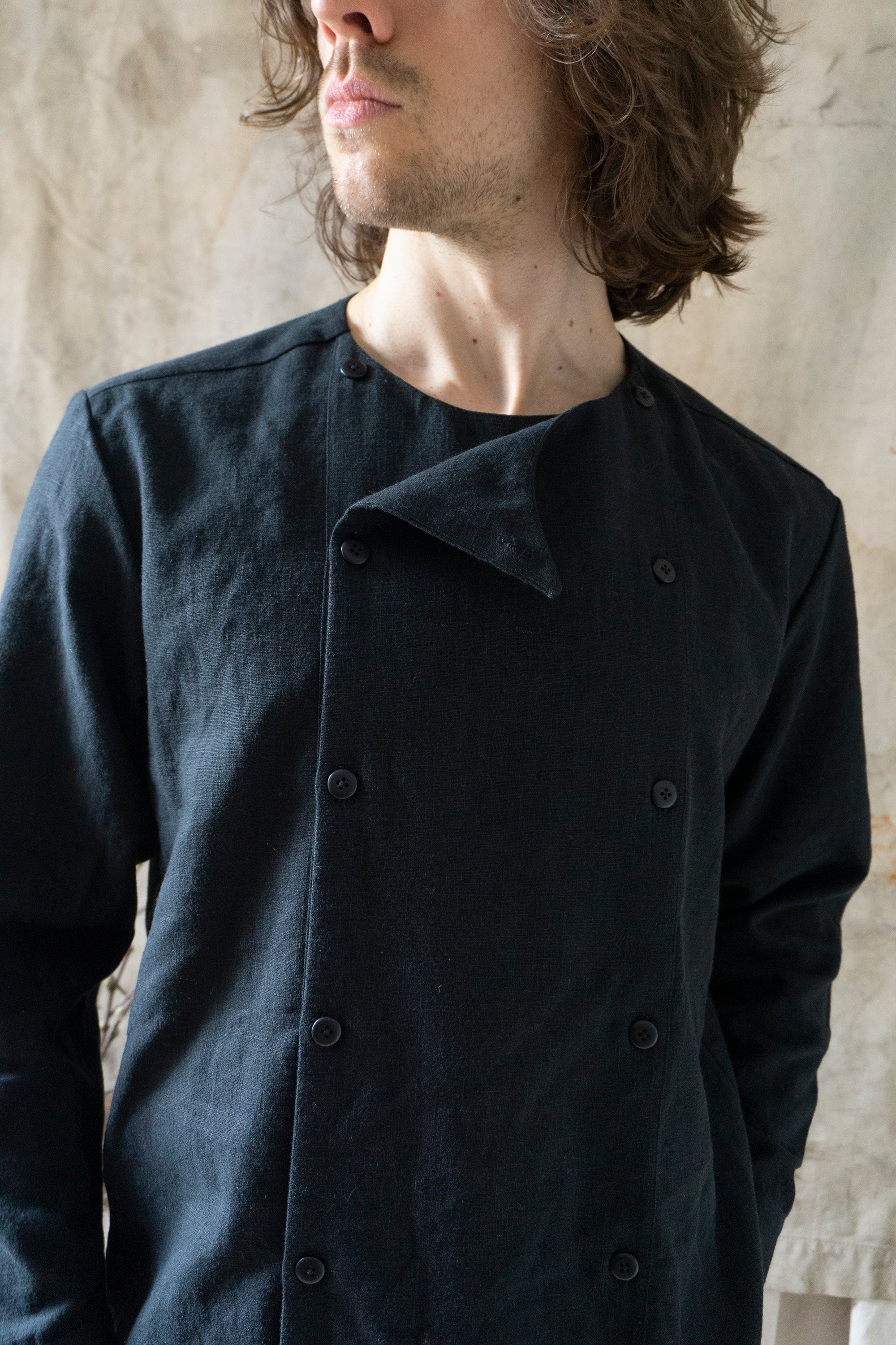 Eliot Linen Shirt - Black