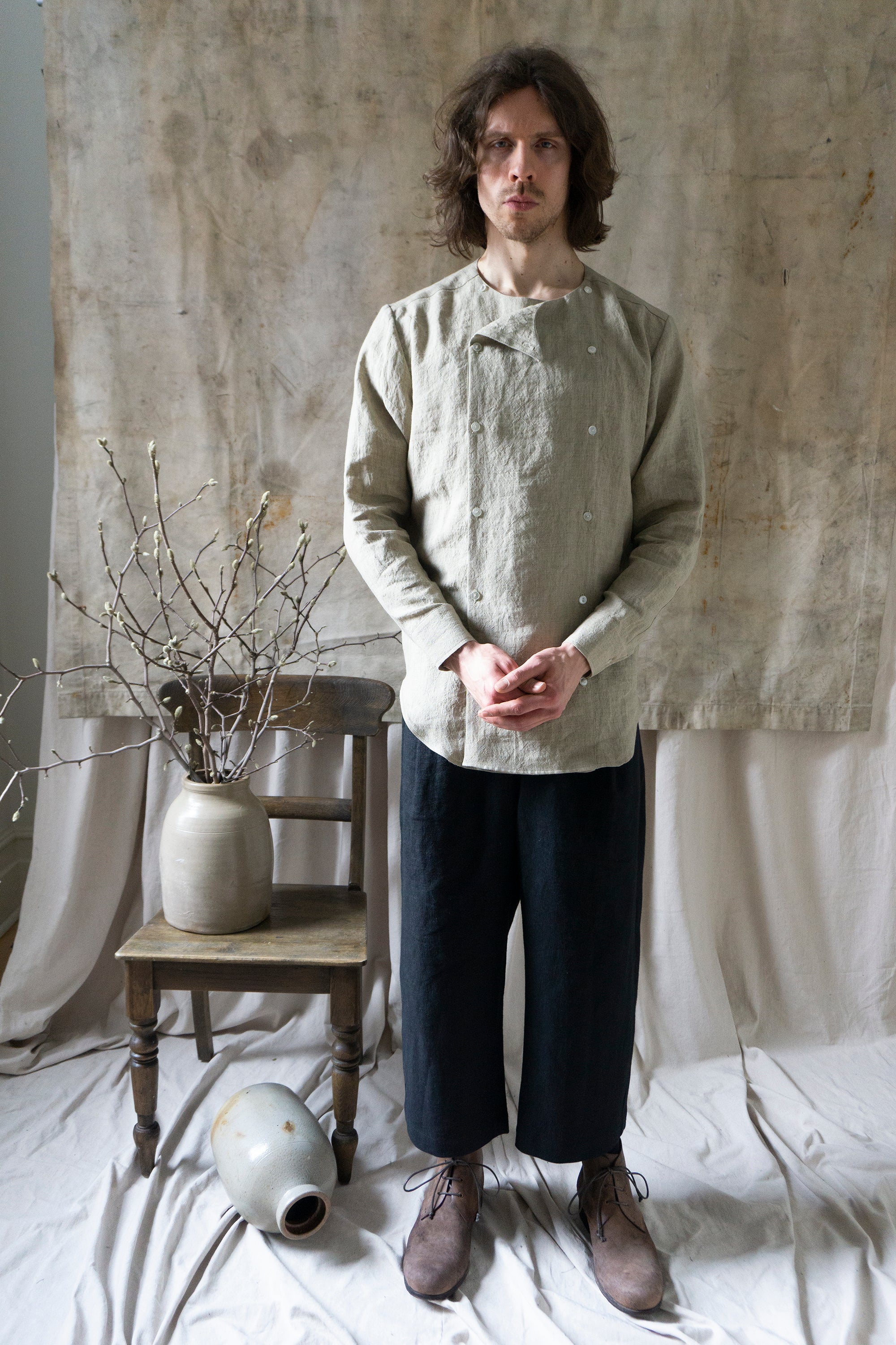 Eliot Linen Shirt - Oatstraw