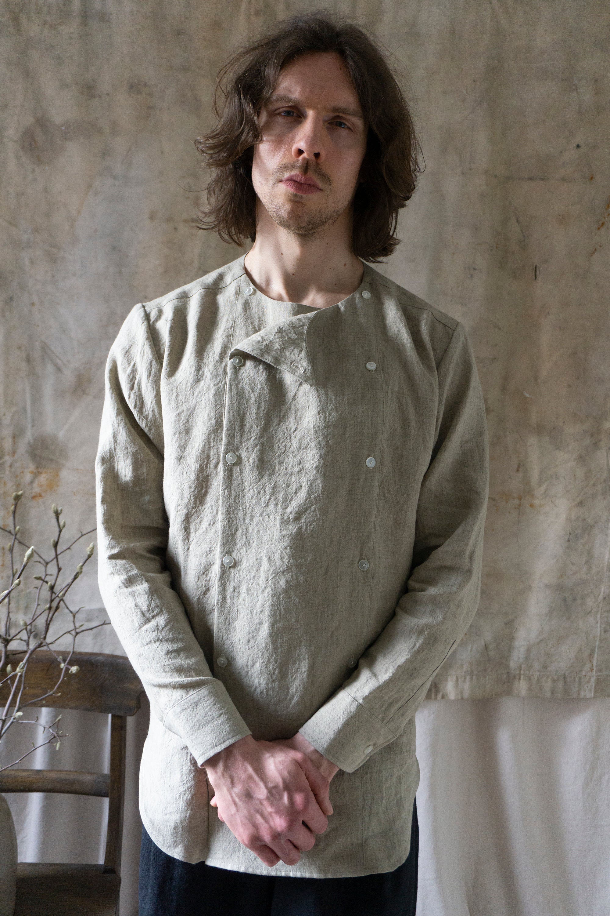 Eliot Linen Shirt - Oatstraw