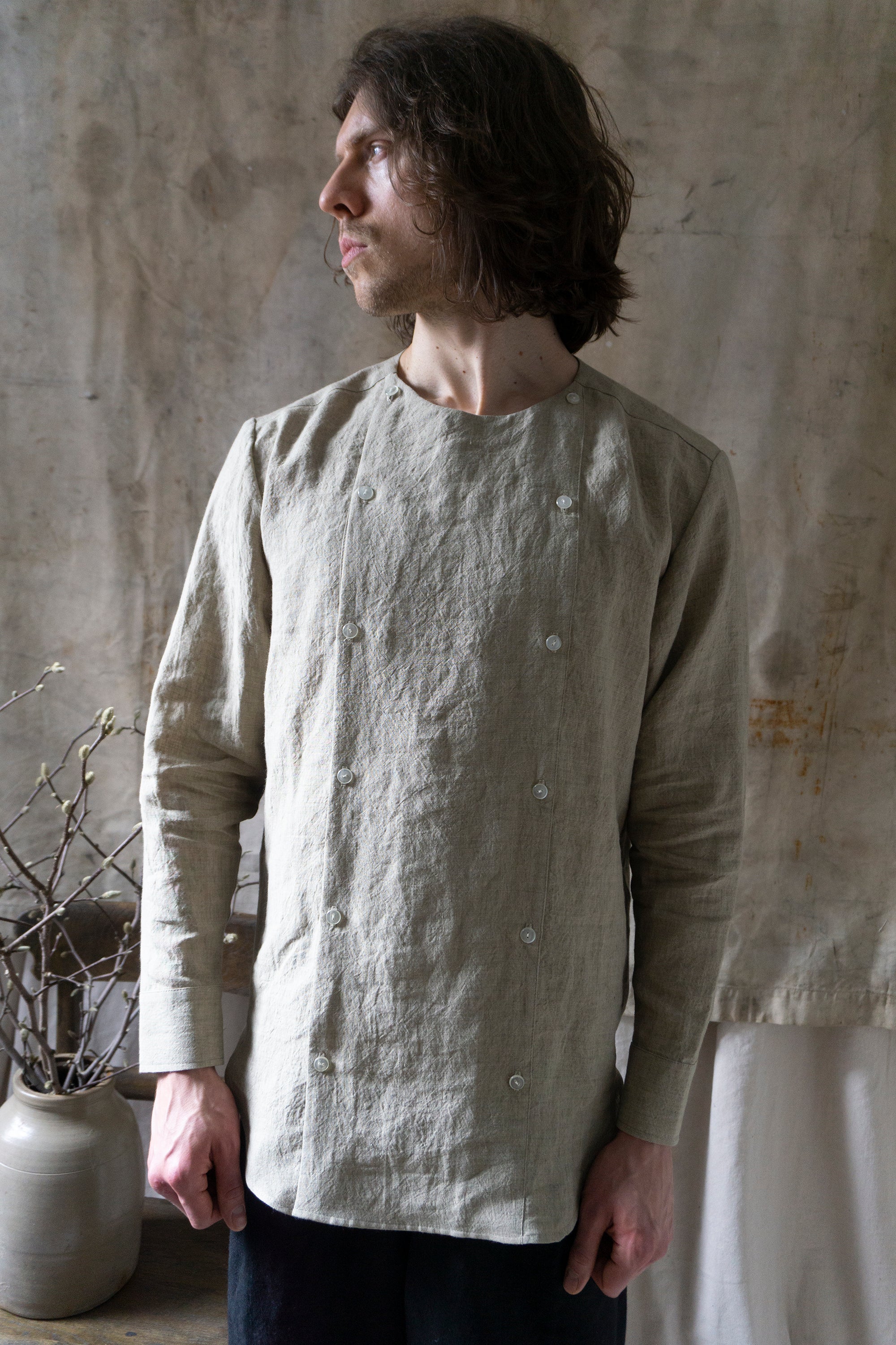 Eliot Linen Shirt - Oatstraw