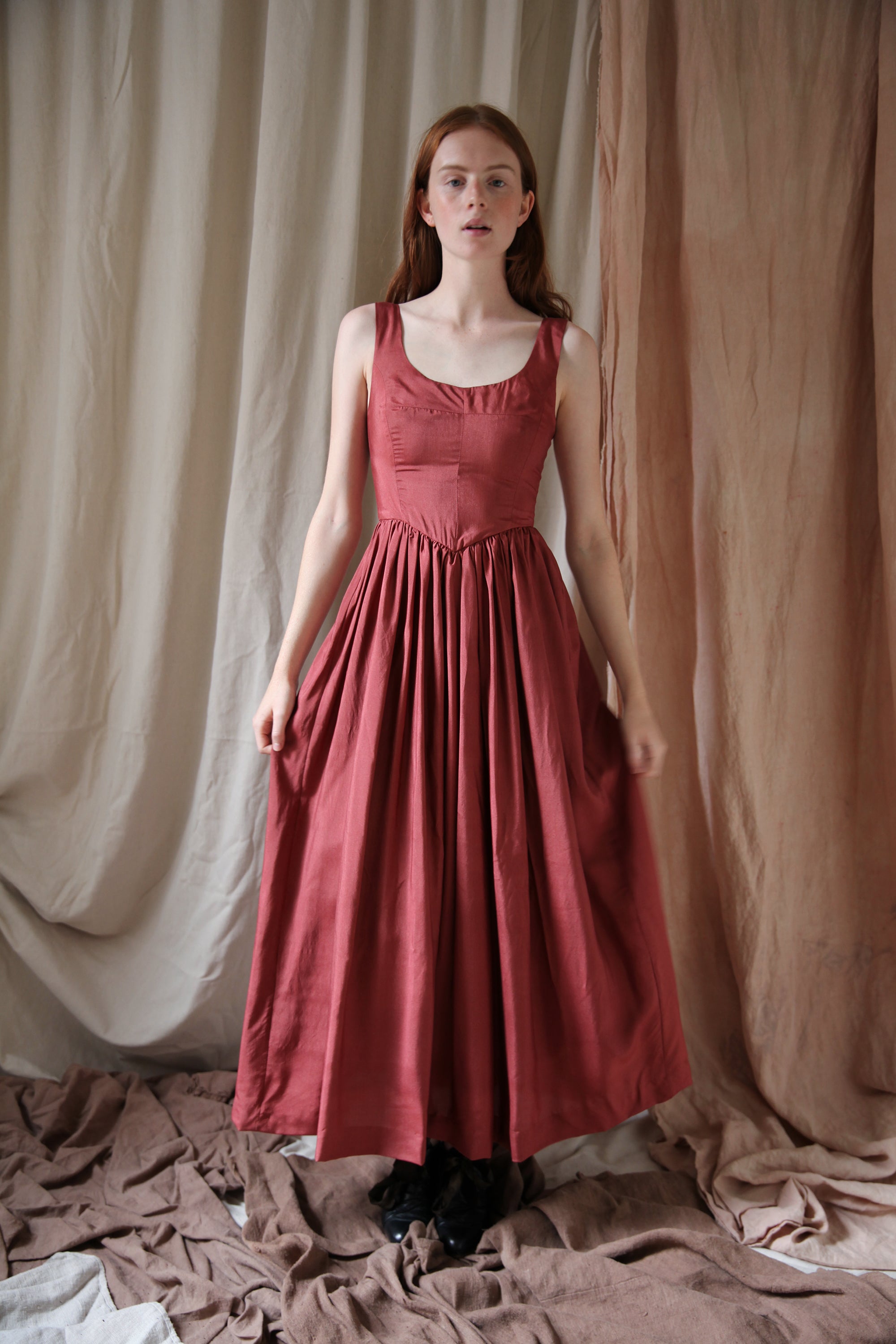 Hemlock Dress - Pomegranate Silk