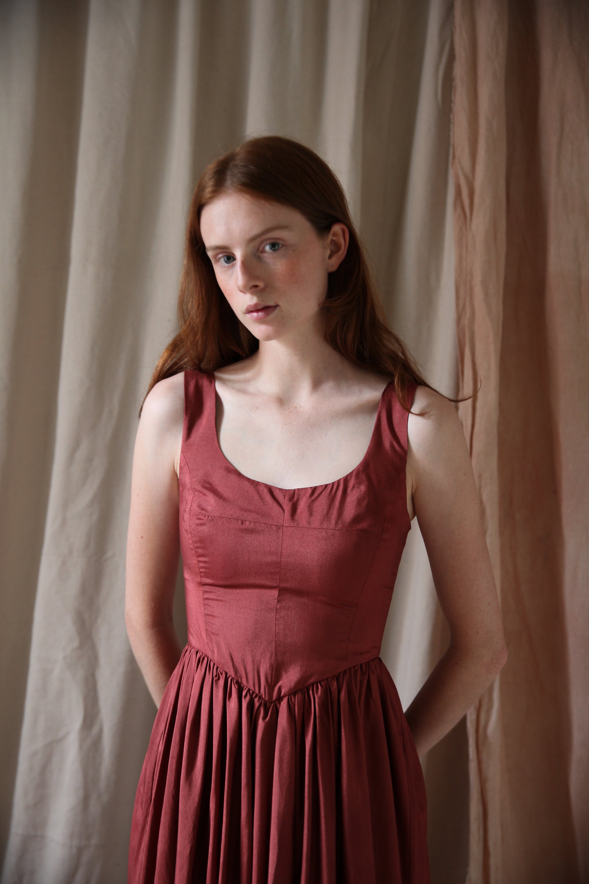 Hemlock Dress - Pomegranate Silk