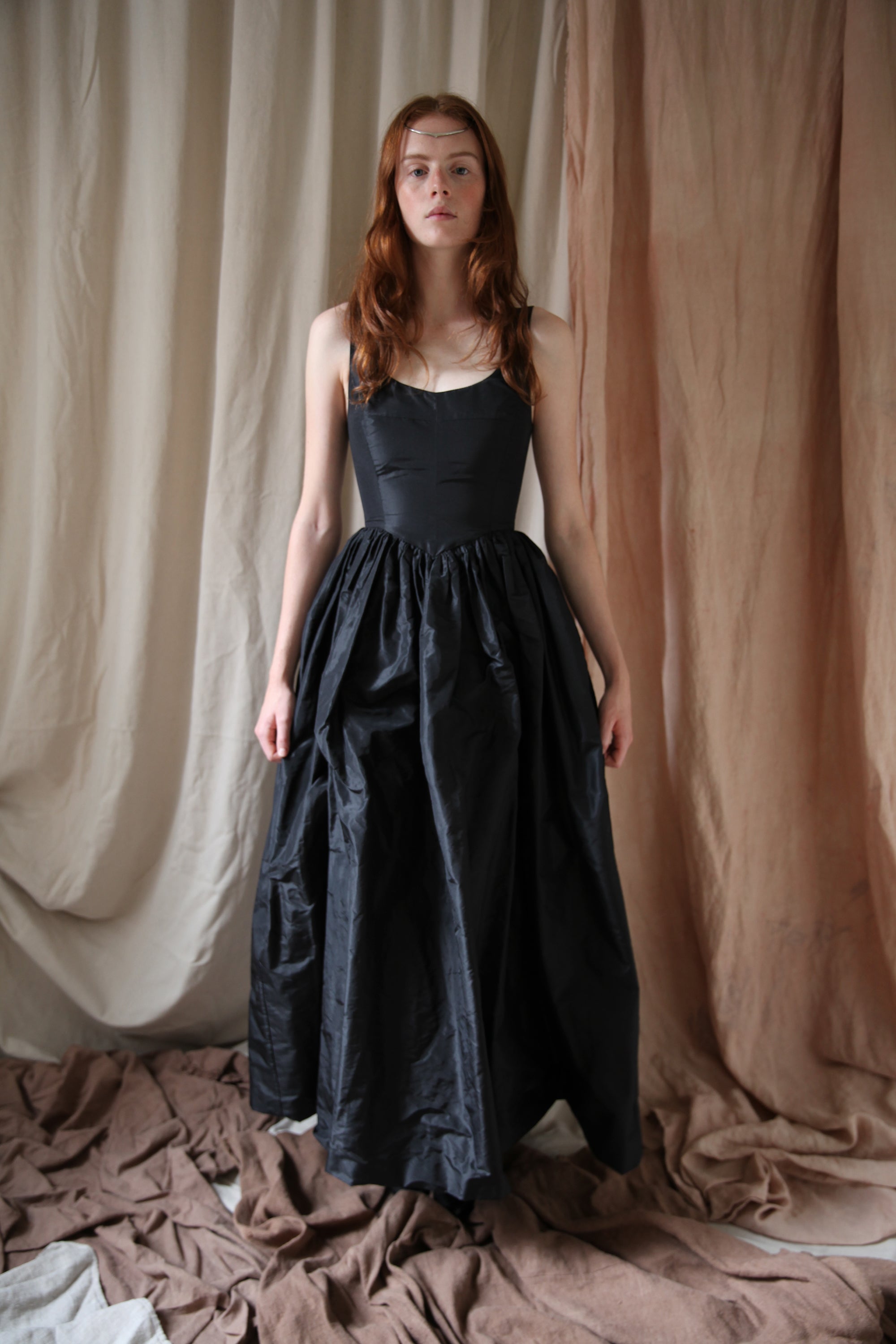 Hemlock Gown - Black Silk Taffeta