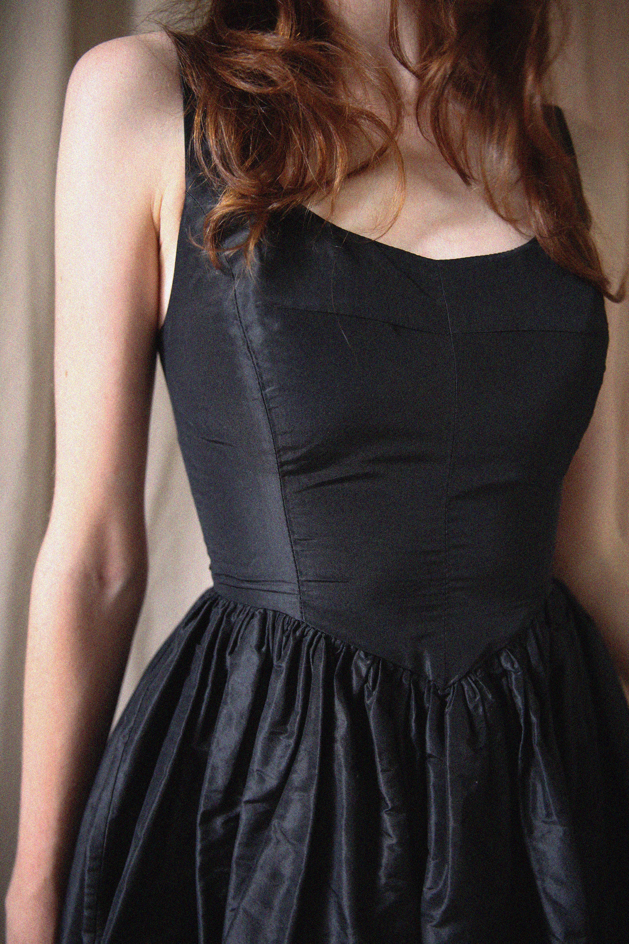 Hemlock Gown - Black Silk Taffeta