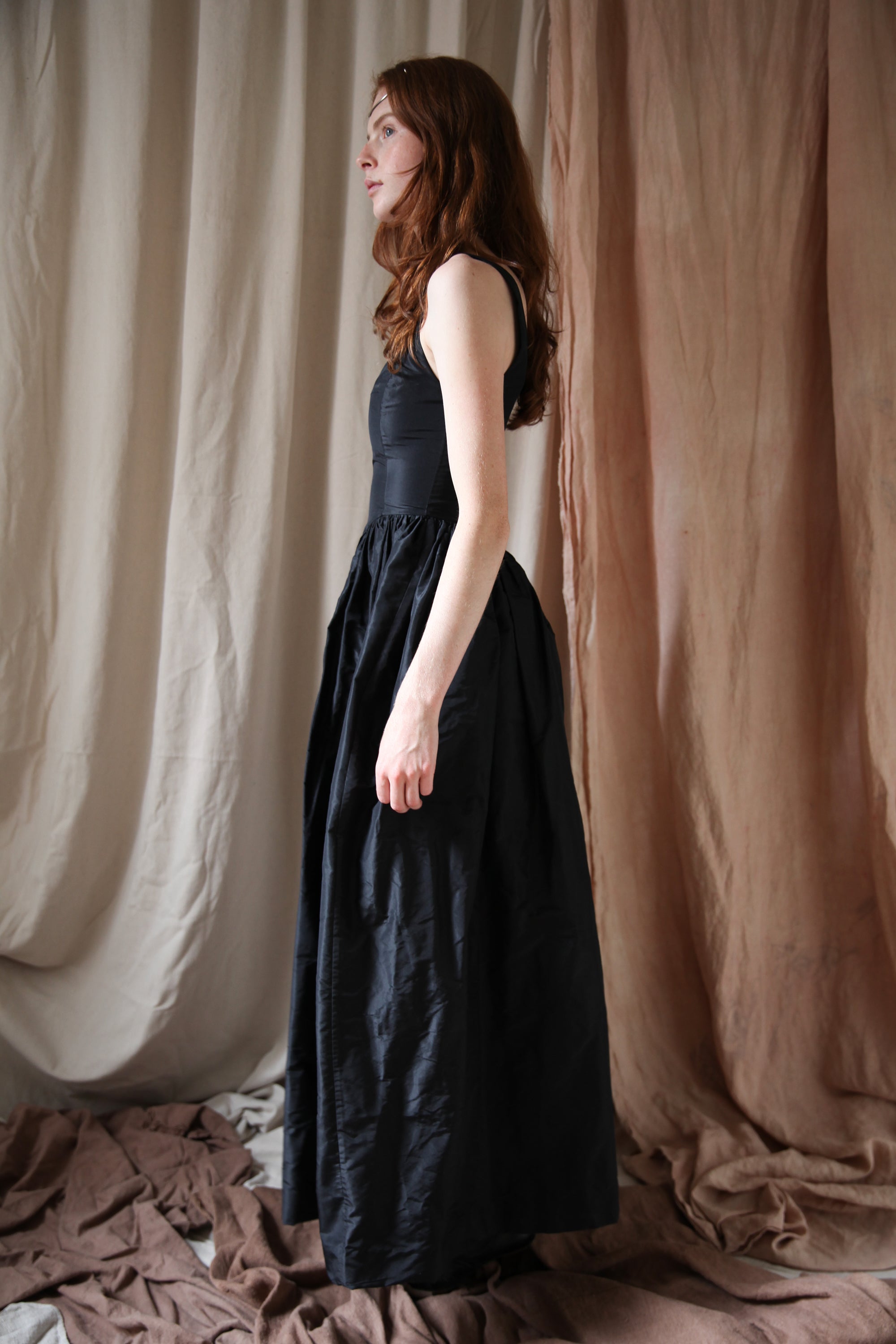 Hemlock Gown - Black Silk Taffeta