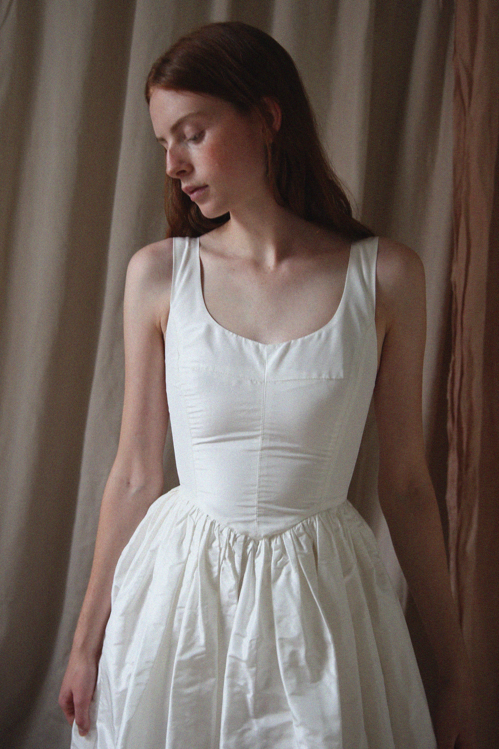 Hemlock Gown - Alabaster Silk Taffeta