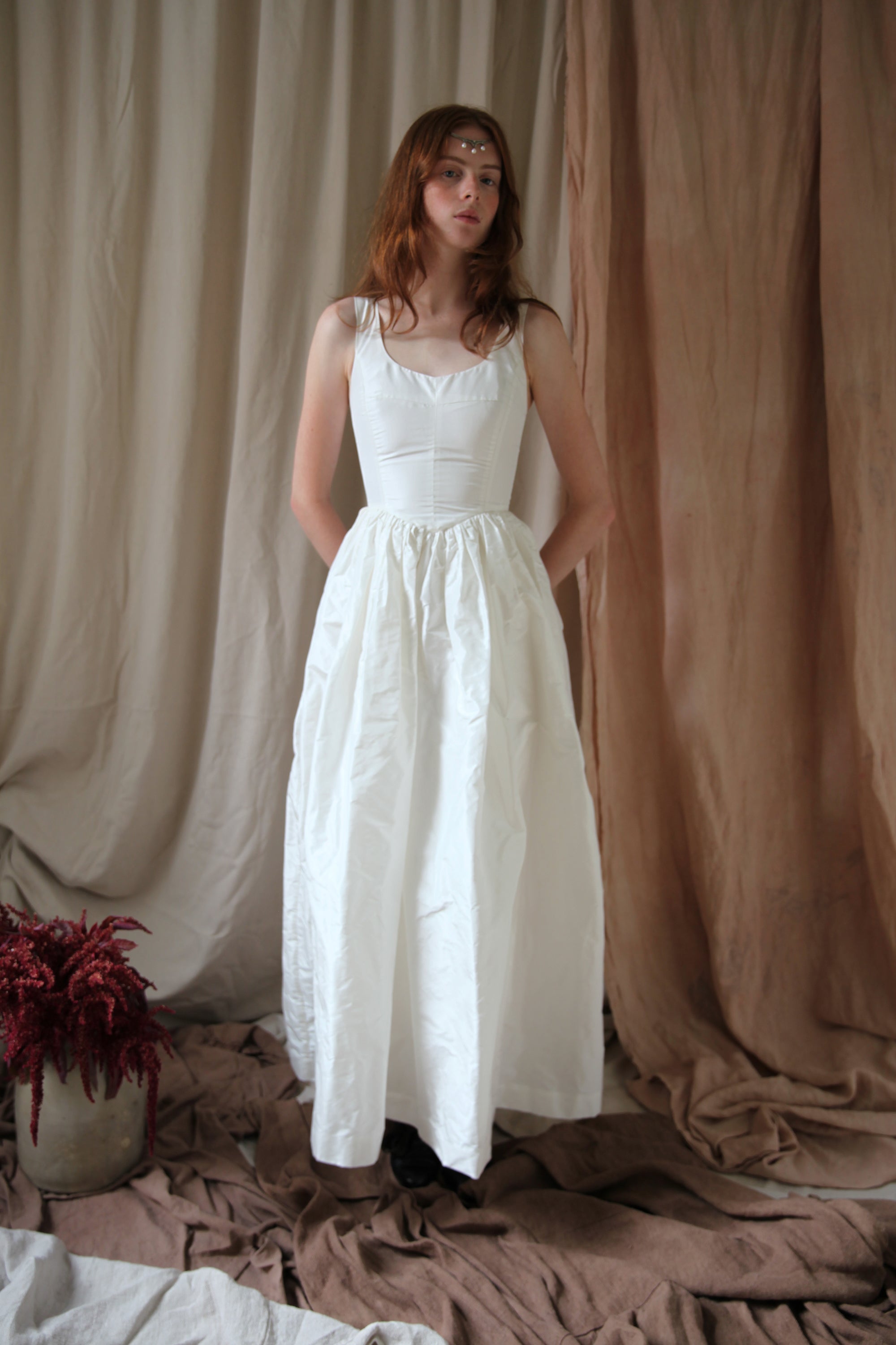 Hemlock Gown - Alabaster Silk Taffeta