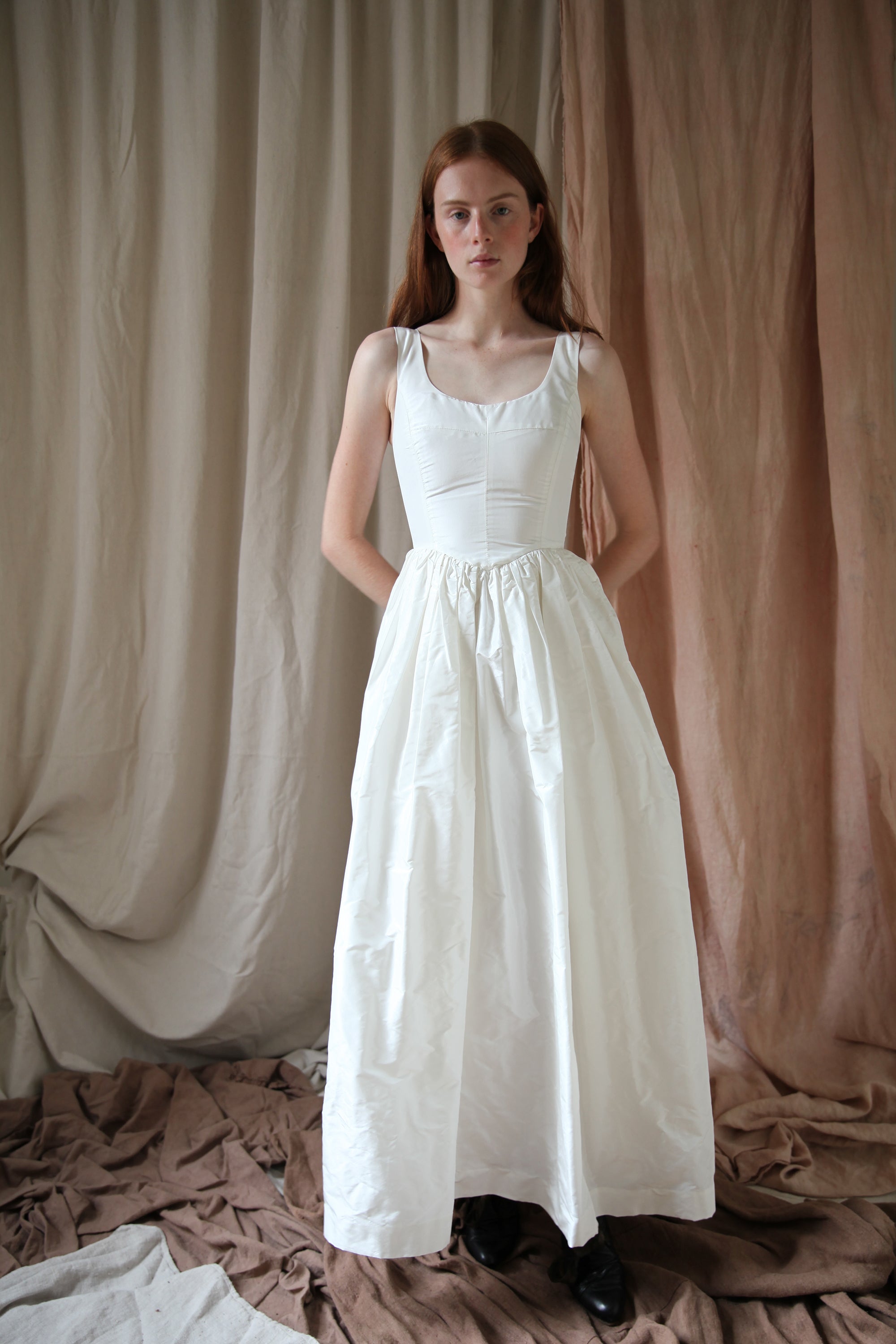 Hemlock Gown - Alabaster Silk Taffeta