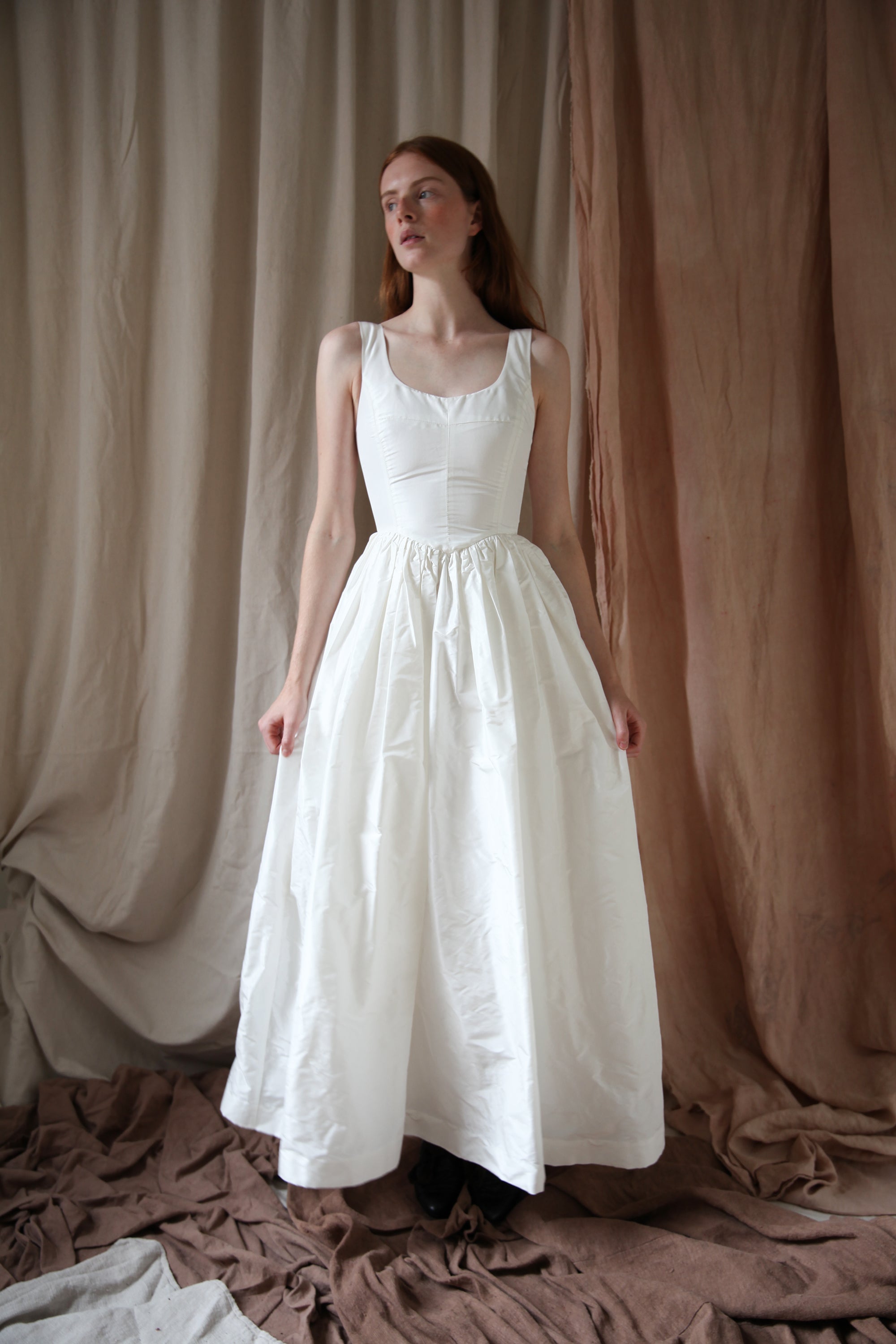 Hemlock Gown - Alabaster Silk Taffeta